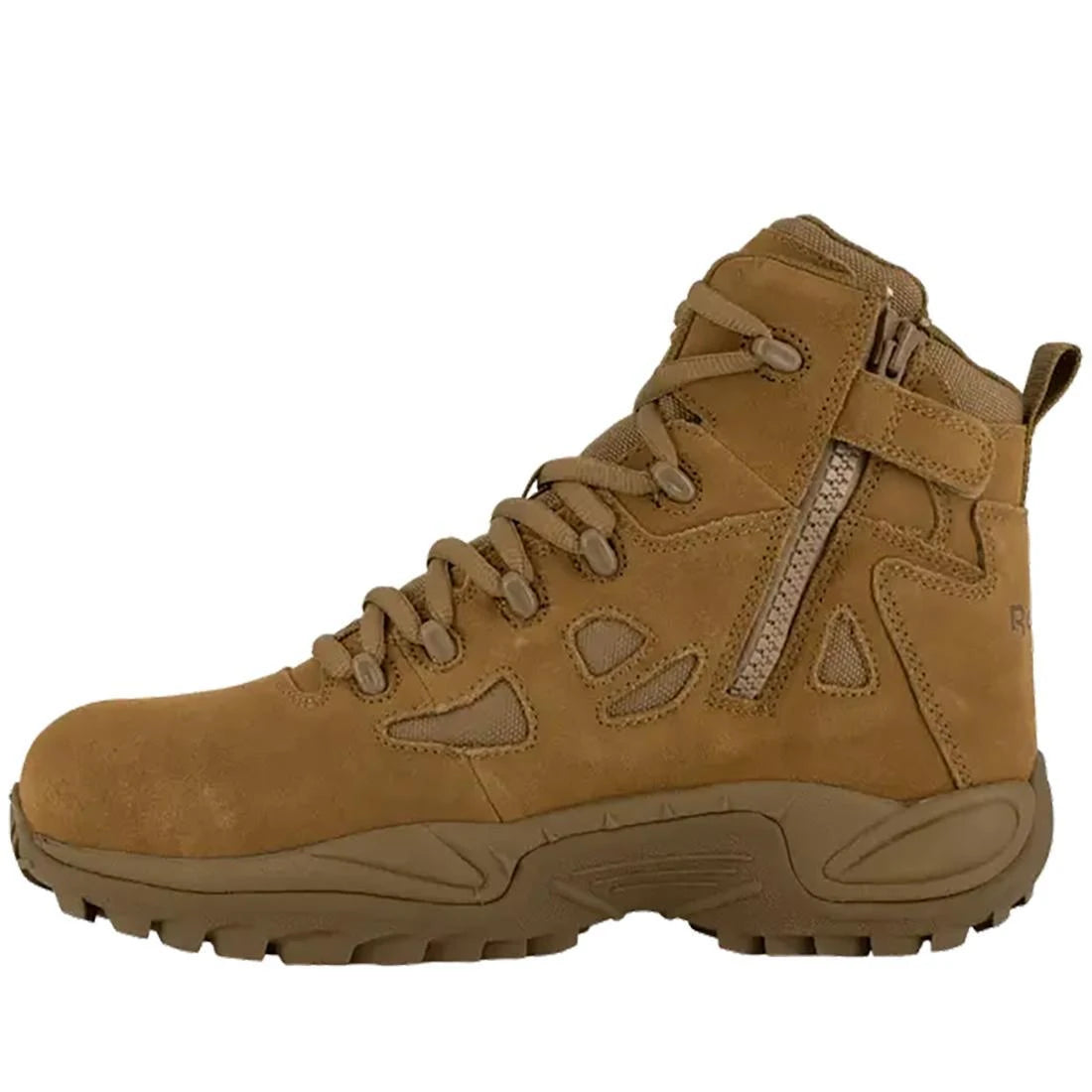 Rapid Response RB 6-Inch Composite Toe Side Zip Tactical Work Boots - Coyote Brown | Military & Construction Safety Shoes for Men