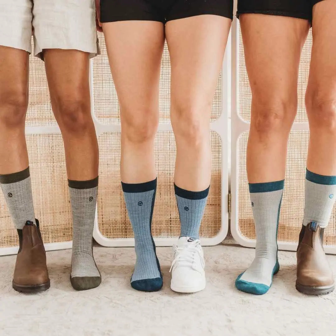 Premium Merino Wool Midweight Socks for Men & Women - Soft, Breathable & Moisture-Wicking - Aqua Blue - Ideal for Hiking, Running & Outdoor Activities