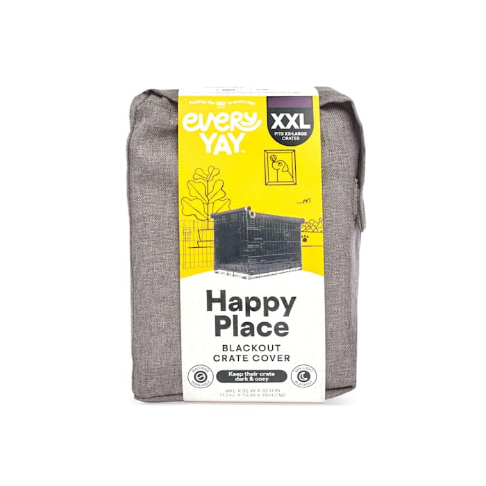 EveryYay Happy Place Grey Blackout Dog Crate Cover 49
