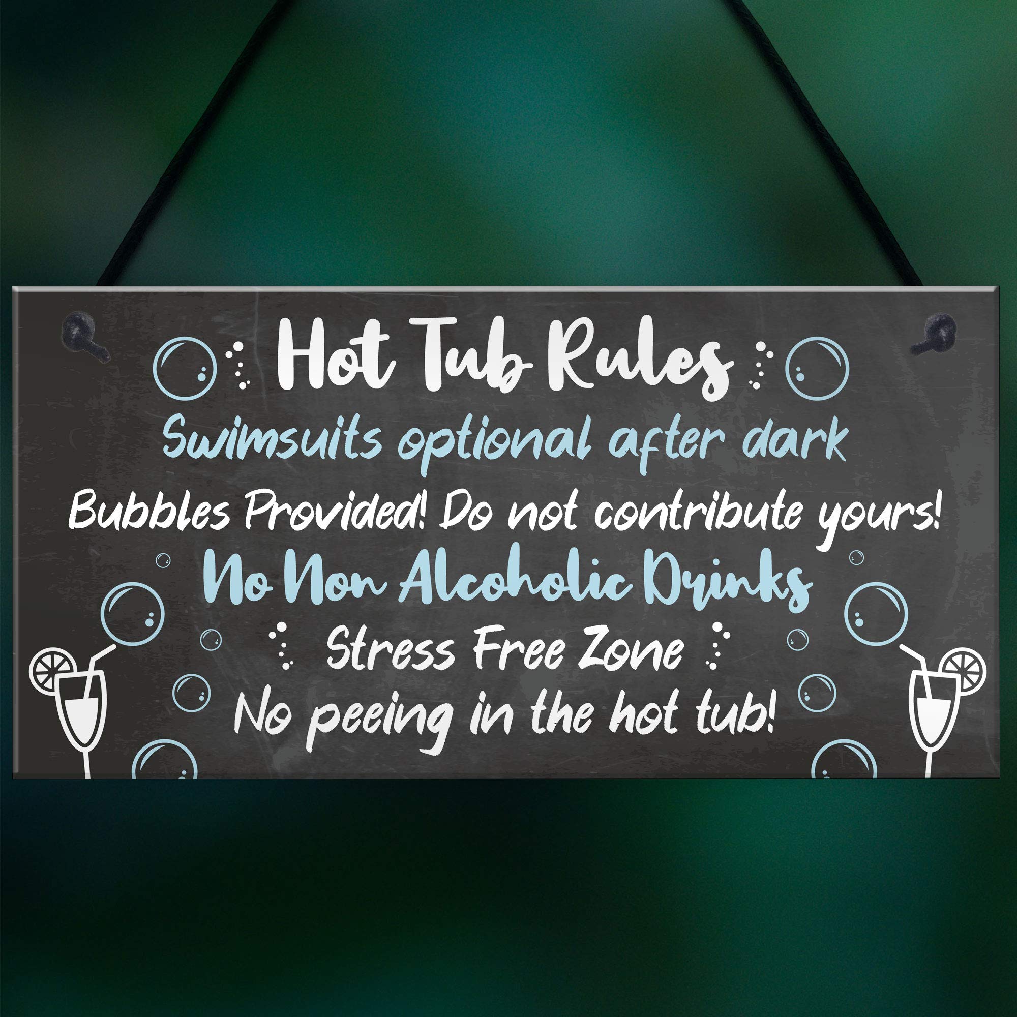 Hot Tub Rules Sign - Durable Outdoor Hot Tub Signs & Plaques for Pool, Shed, Summer House - Rustic Home Decor Gift for Hot Tub Owners & Enthusiasts - Perfect for Backyard, Patio, and Spa Areas