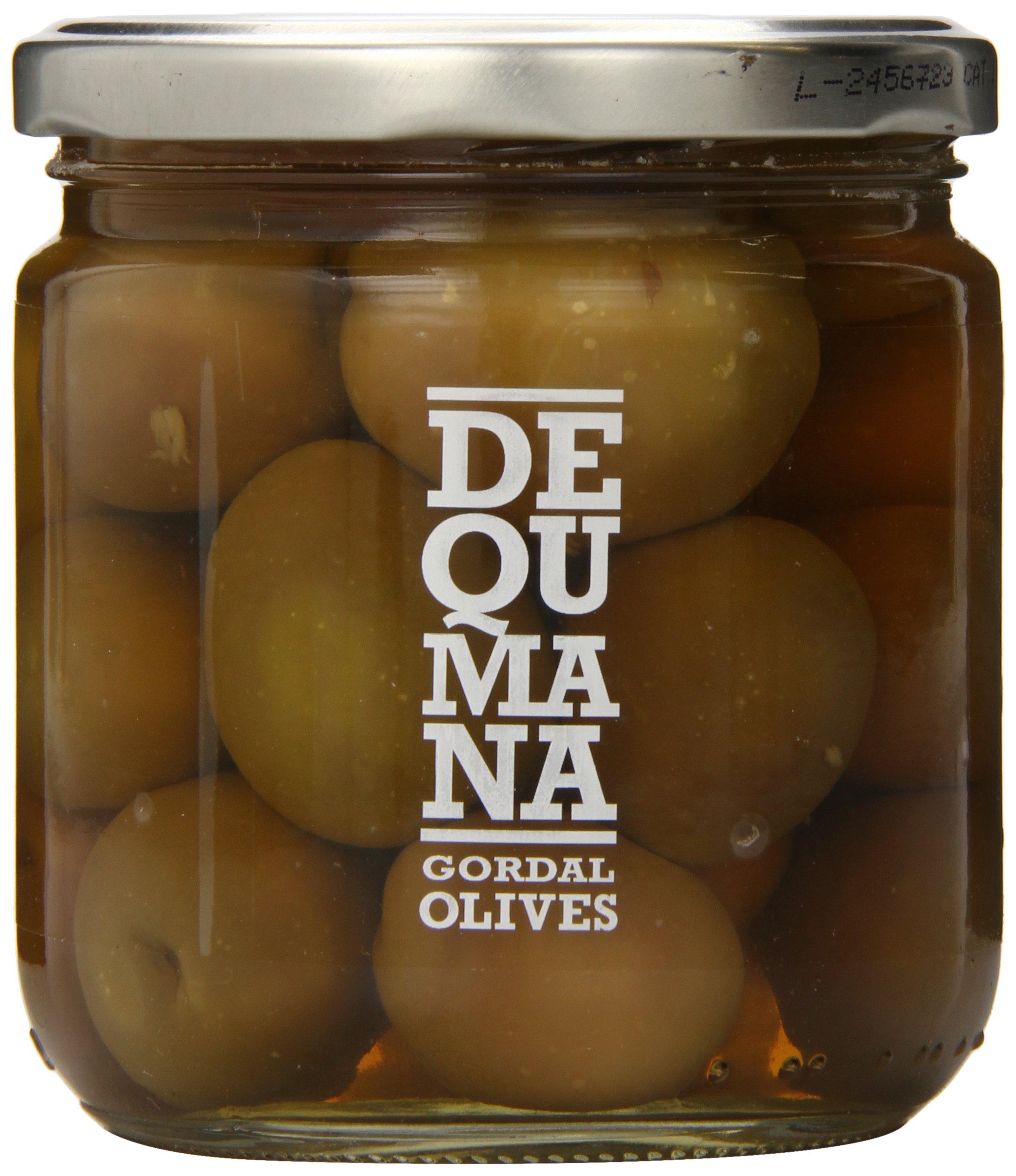 Dequmana Gordal Olives - Premium Spanish Green Olives, 7 oz Jar - Perfect for Salads, Charcuterie Boards & Mediterranean Recipes
