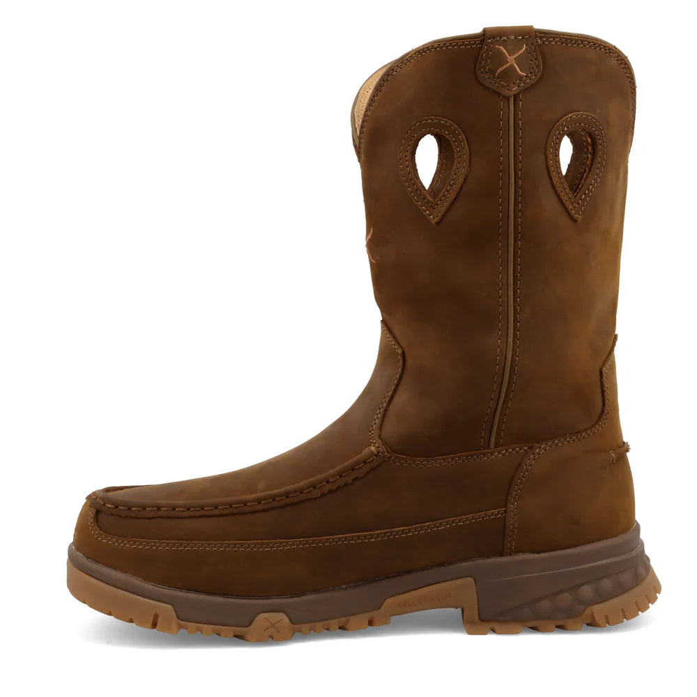 Men's 11 Pull On Work Boots - Comfortable Slip Resistant Safety Shoes for Construction, Gardening & Outdoor Work