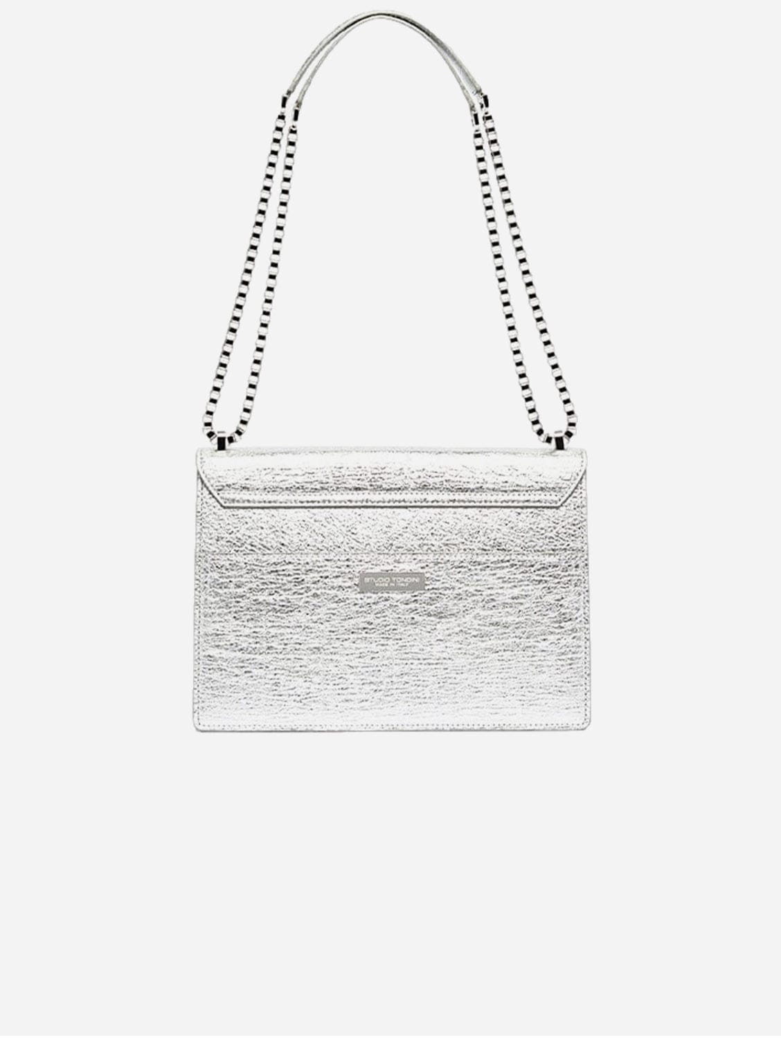 Cristiana Pinatex® Vegan Leather Shoulder Bag - Silver Metallic | Eco-Friendly Fashion Accessory for Women | Perfect for Work, Travel & Everyday Use