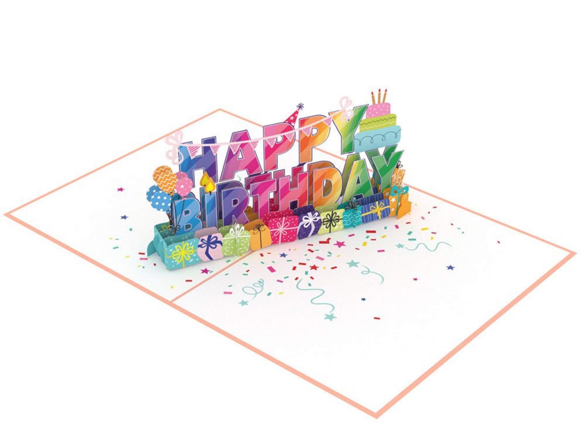 3D Happy Birthday Pop Up Card with Envelope - Deluxe Greeting Card for Women & Men - Birthday Card for Her, Him, Grandma (Feliz Cumpleaños Abuela) - Perfect for Birthdays, Anniversaries & Special Occasions