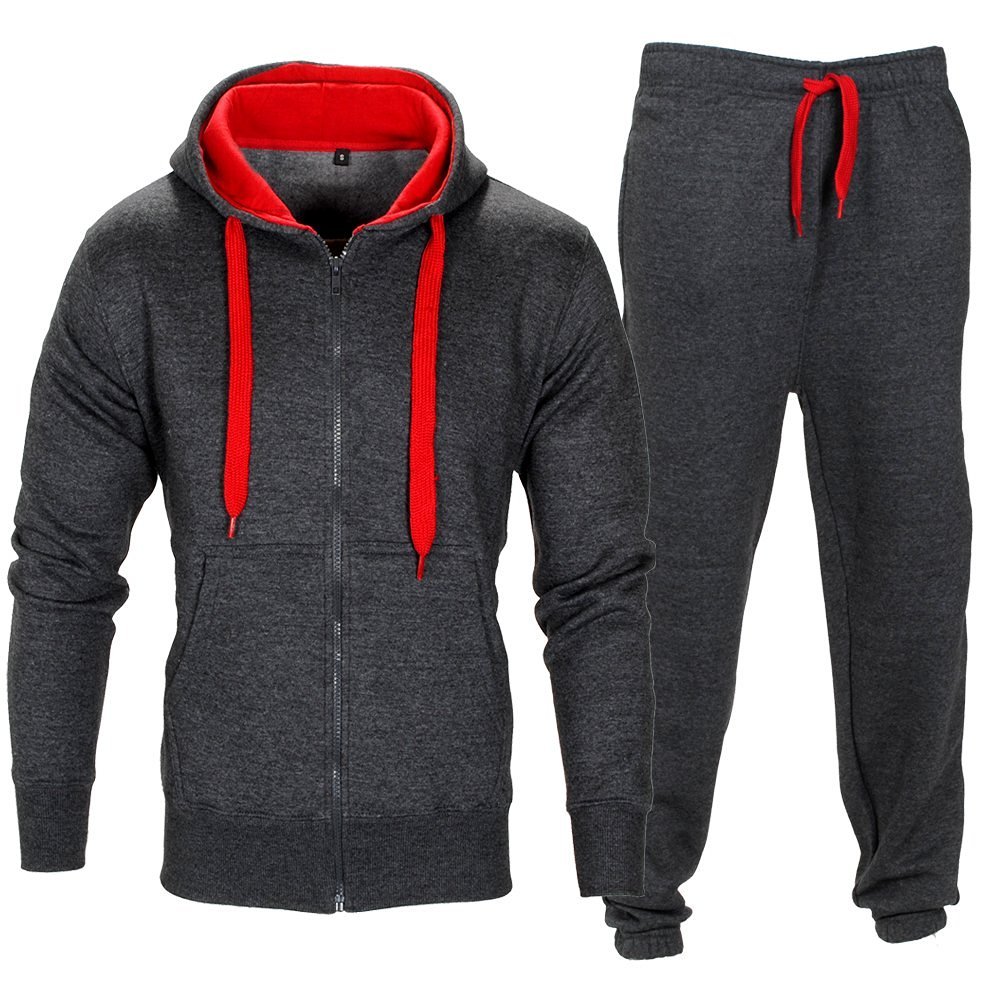 Men's Fleece Warm Sports Jogging Tracksuit Set - Top & Pants for Running, Gym, and Outdoor Winter Workouts
