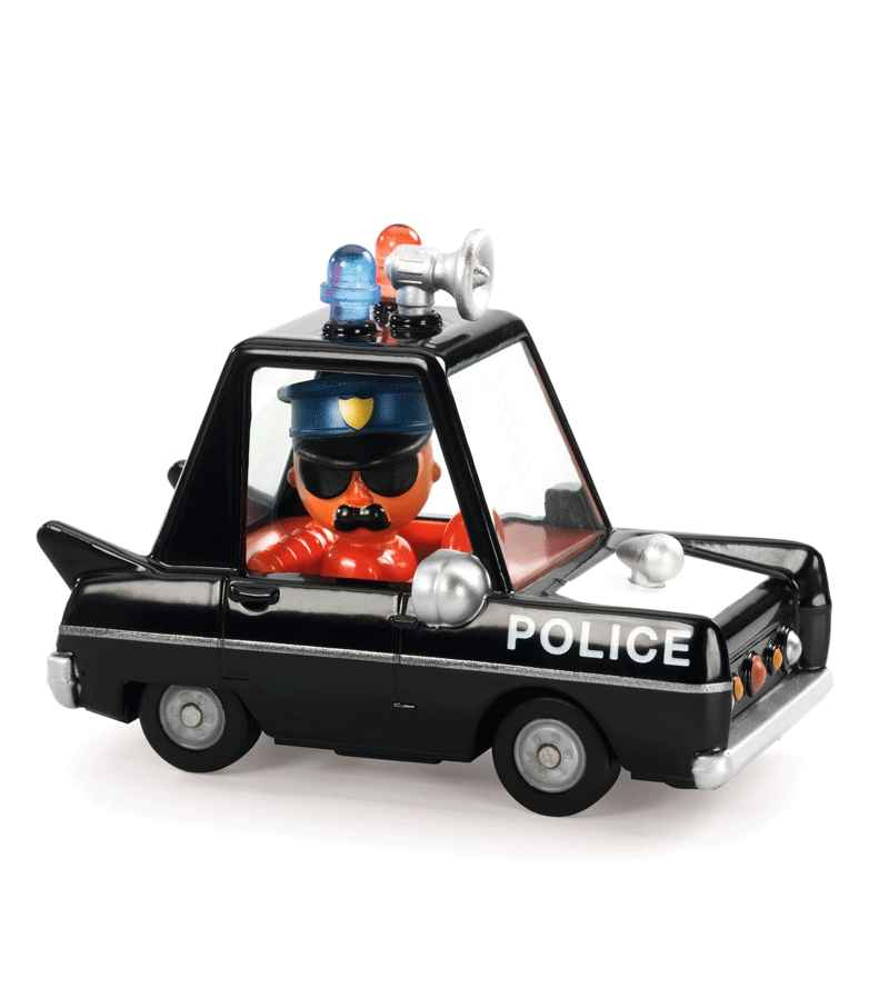 DJECO Hurry Police Crazy Motors Toy Car Set - Fun Pretend Play for Kids, Perfect for Role-Playing Games and Birthday Gifts