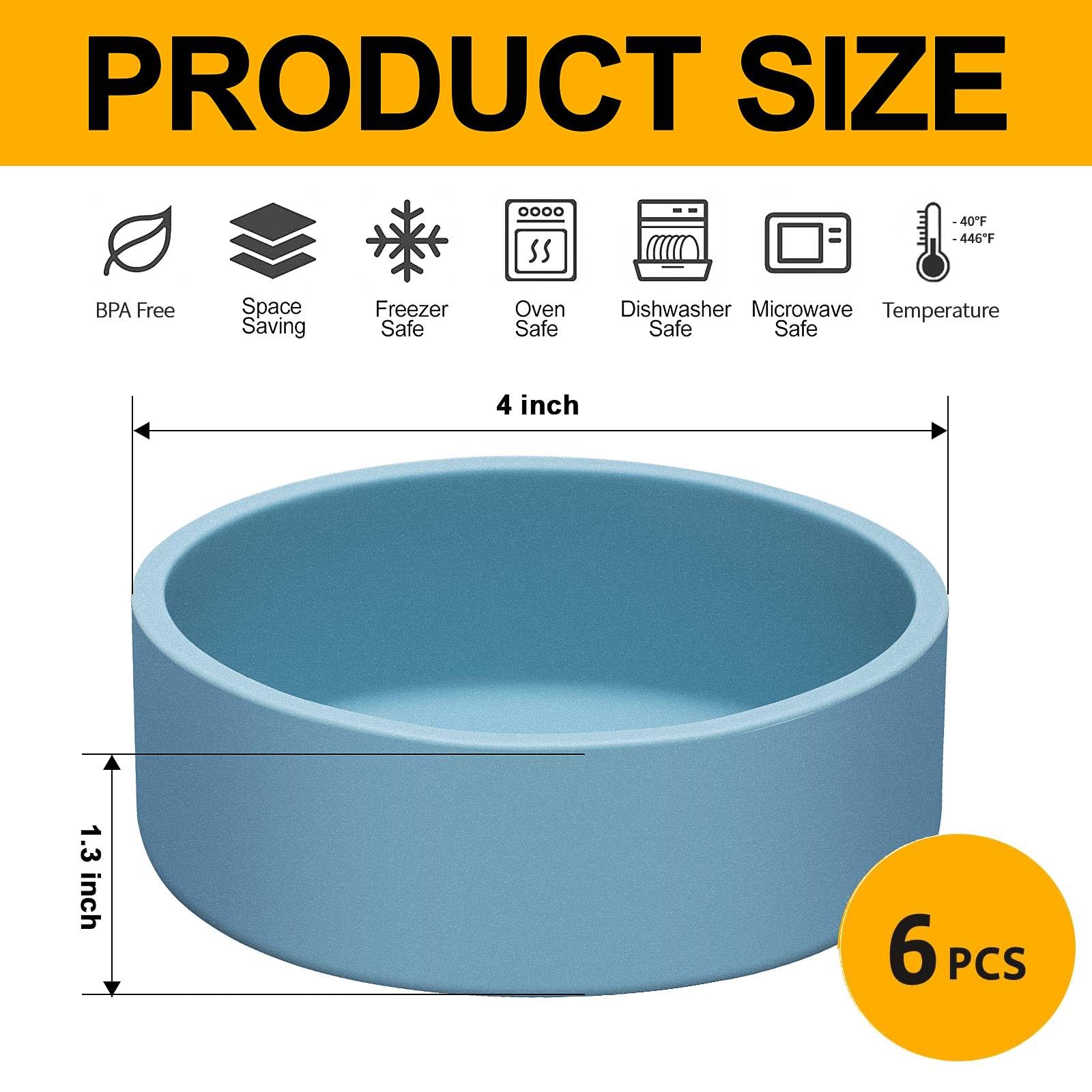 6 Pack Silicone Egg Cooker for Microwave & Air Fryer - Reusable Egg Bite Molds, Oven Safe Egg Pan for Eggwich & Breakfast Meal Prep - Perfect for Quick Breakfast, Meal Prep & Keto Diet (Blue)