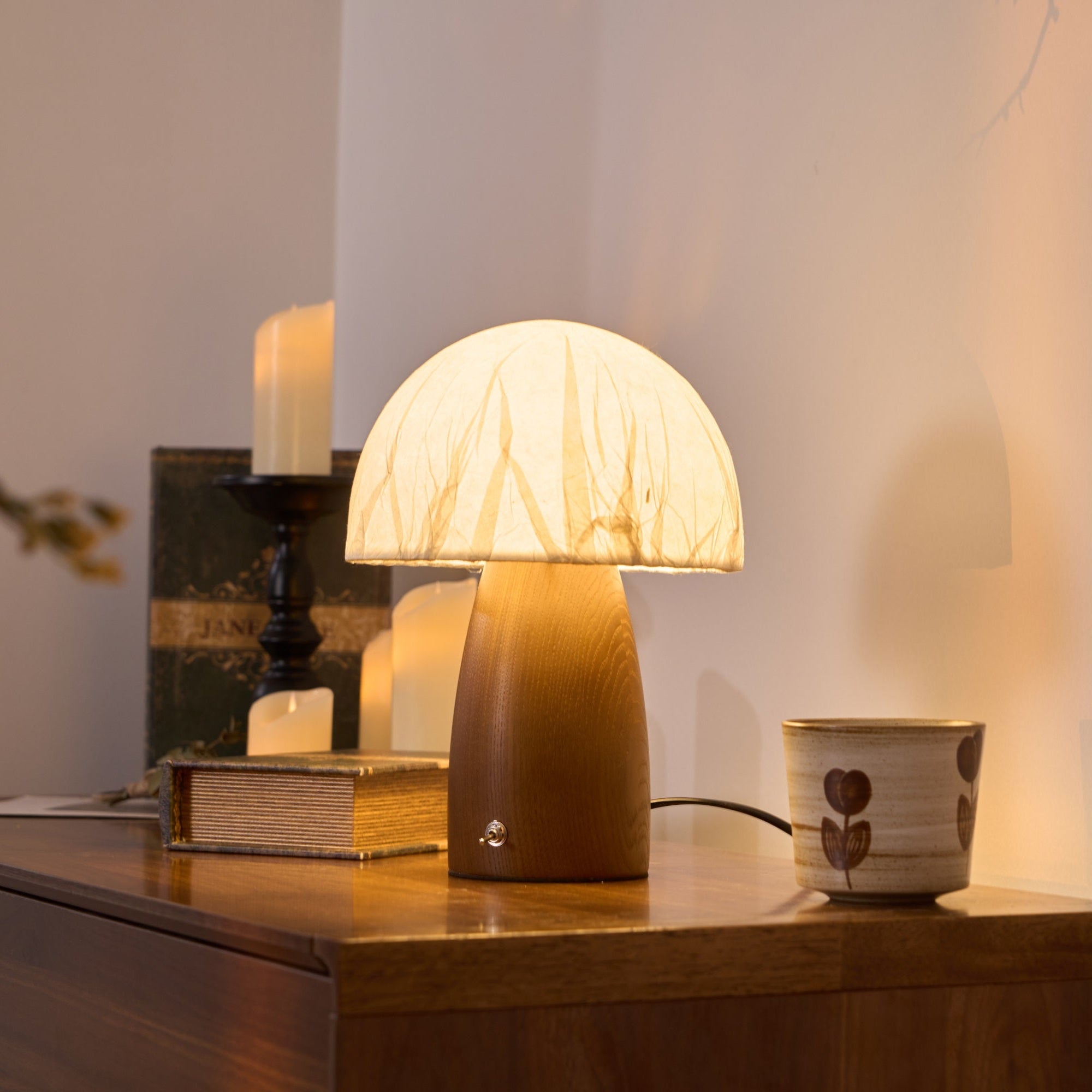 Myco Mushroom Table Lamp - Modern LED Night Light for Bedroom, Nursery, Living Room - Soft Glow & Energy Efficient - Perfect for Relaxation & Decor