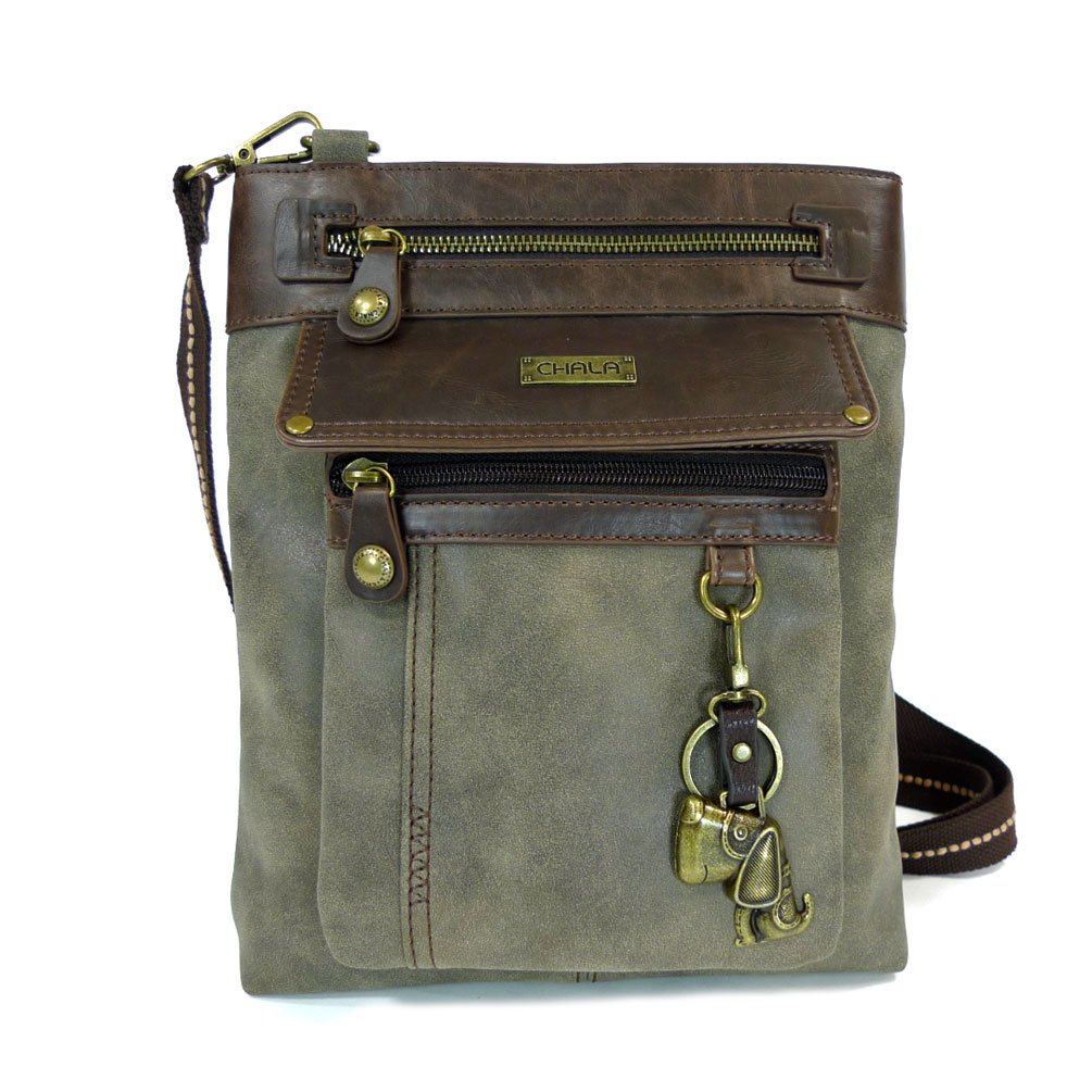 Chala GEMINI Crossbody Canvas Messenger Bag for Women & Men - Stylish & Durable Grey Shoulder Bag - Perfect for Travel, Work & Daily Use - Great Gift Idea for Dog Lovers