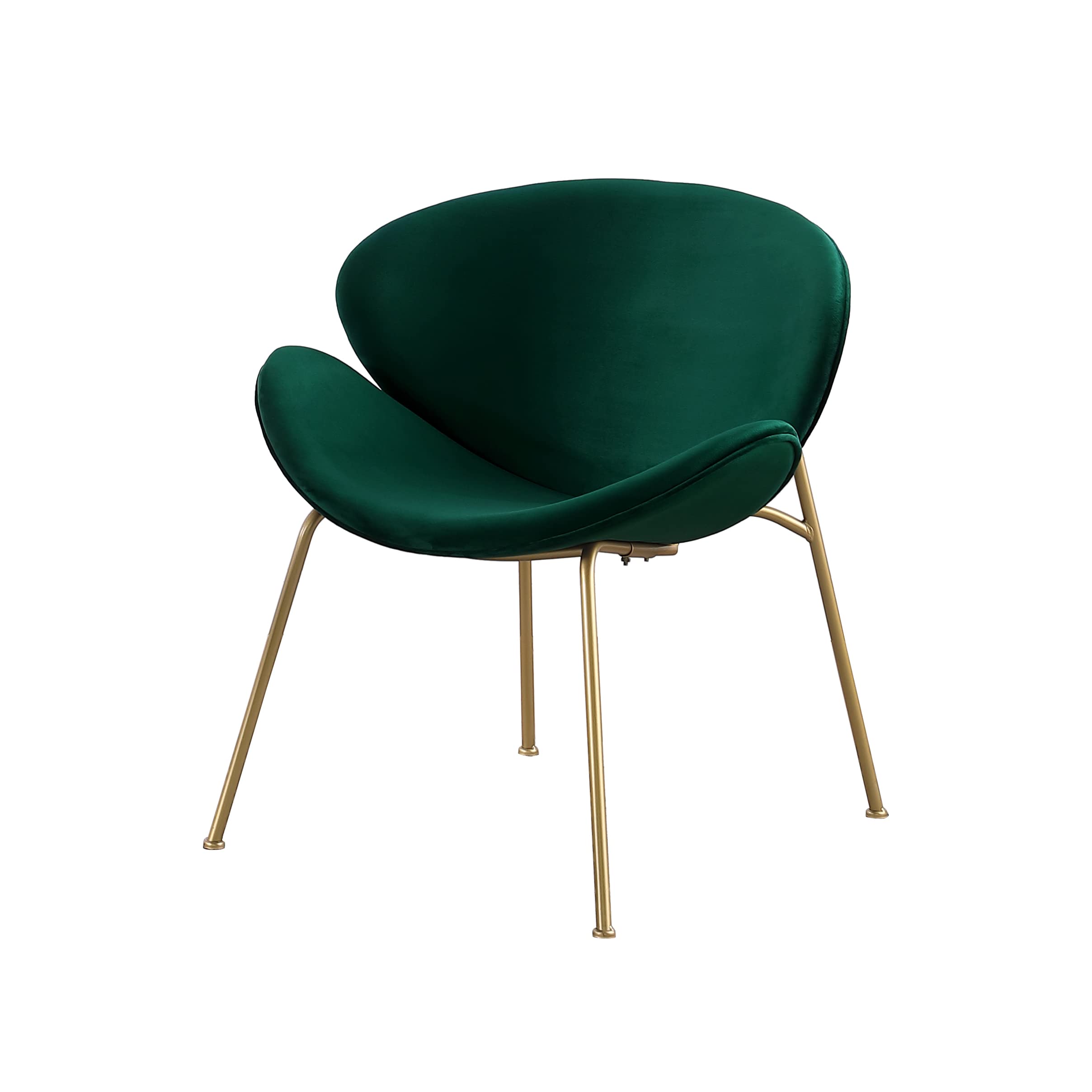 Luxury Velvet Dining Chairs Set of 2 - Modern Side Chairs with Golden Metal Legs & Curved Back - Elegant Vanity, Reading & Leisure Chairs for Bedroom, Living Room, Kitchen - Perfect for Dining, Home Office & Lounge Areas
