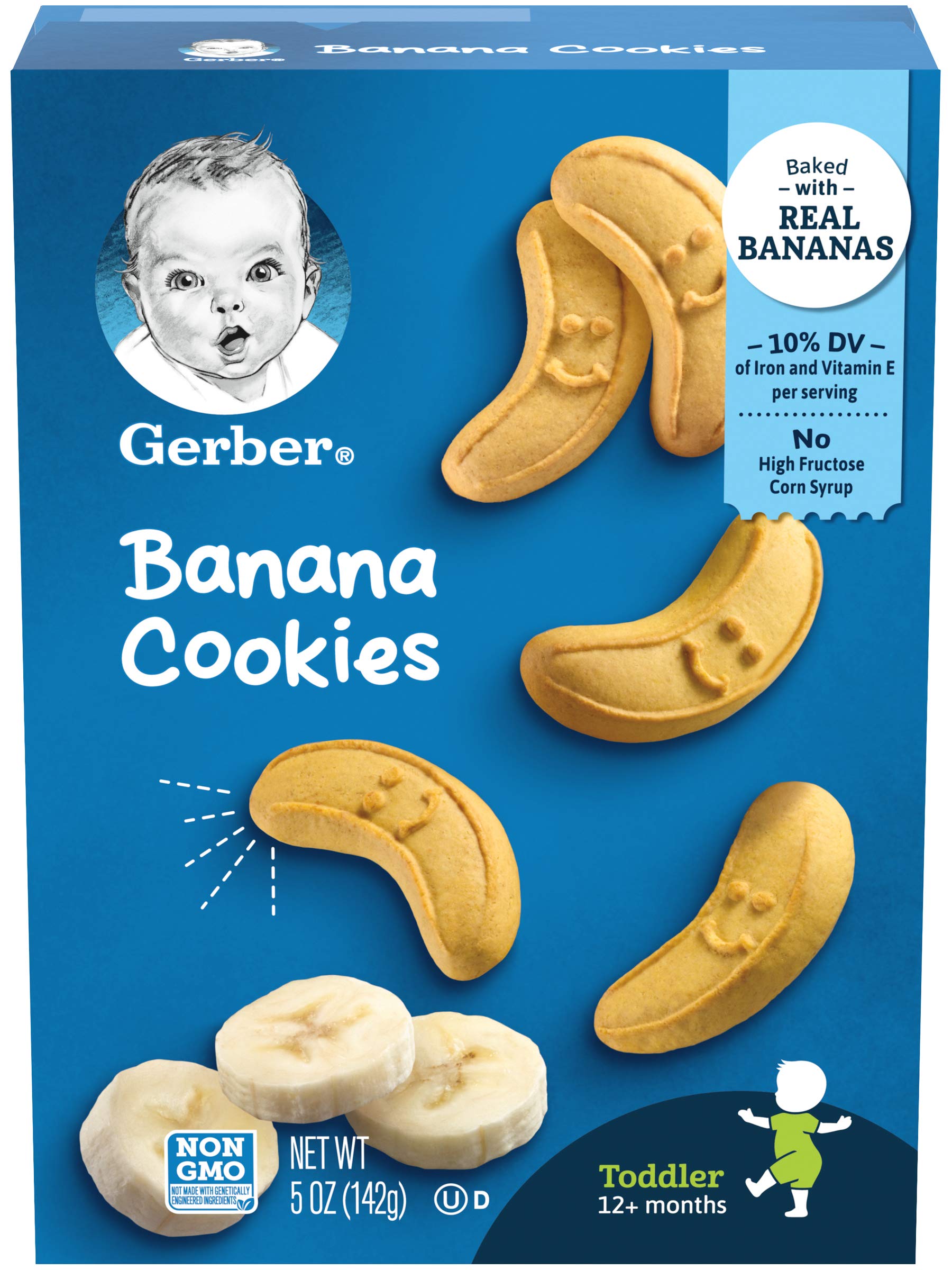 Gerber Banana Cookies 5oz - Healthy Toddler Snacks for On-the-Go