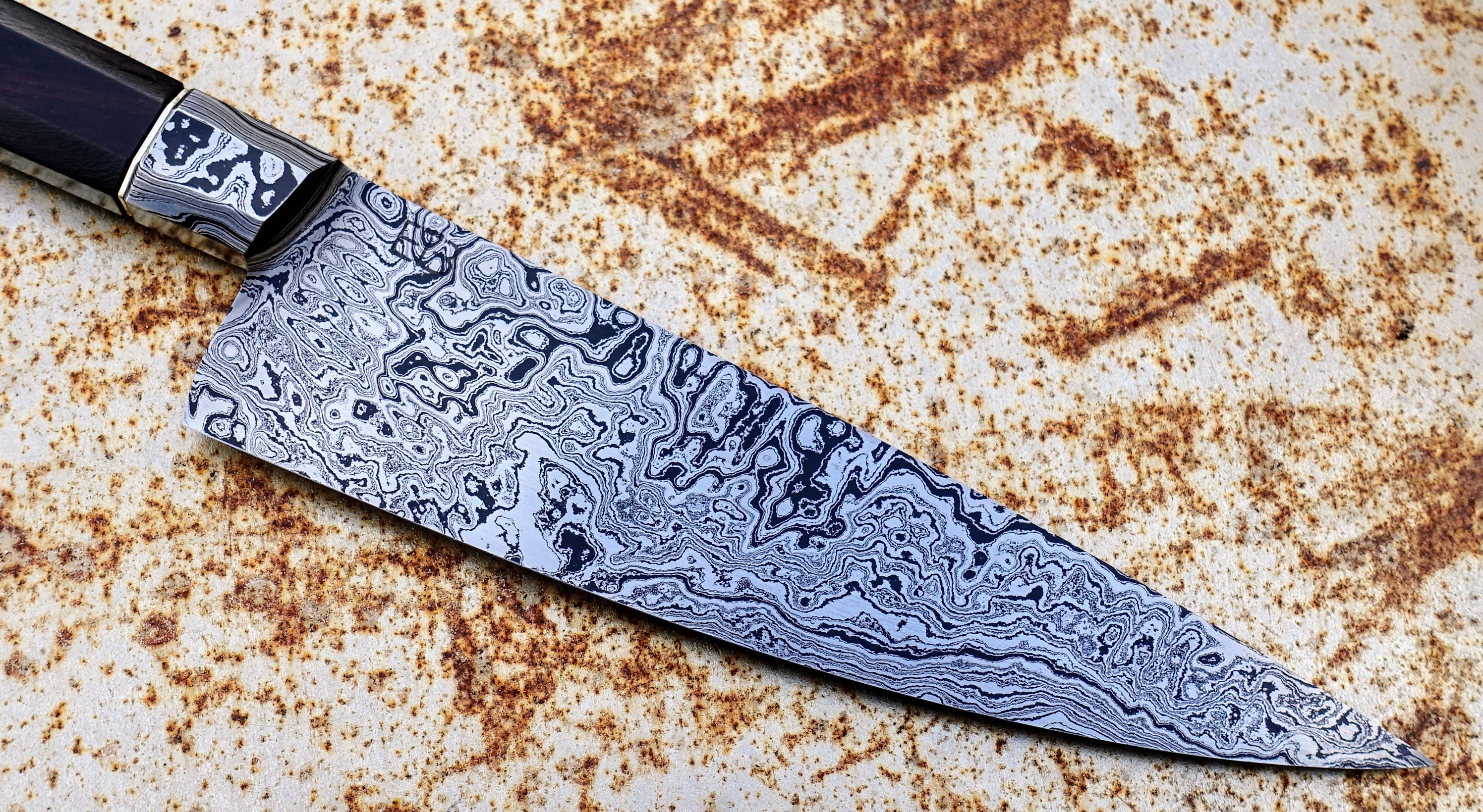 Premium E.B Bladeworks Integral Western Chef Knife 195mm - High Carbon Steel Kitchen Knife for Professional Chefs & Home Cooking, Perfect for Slicing, Dicing & Meat Cutting