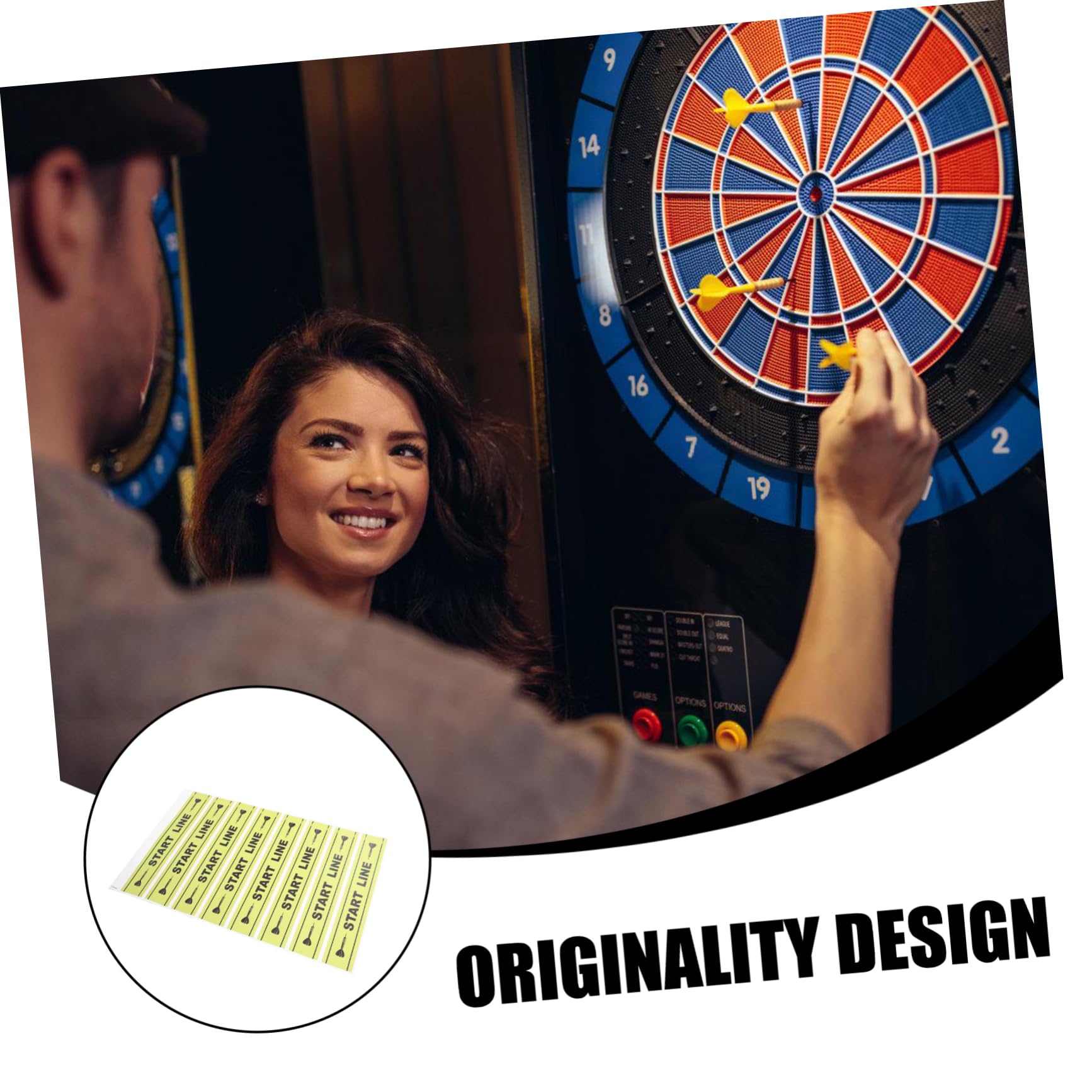 WESIEVYA 1 Sheet PVC Gaming Floor Markers & Wall Stickers - Durable Non-Slip Decals for Esports Tournaments, Game Rooms, and Home Decor