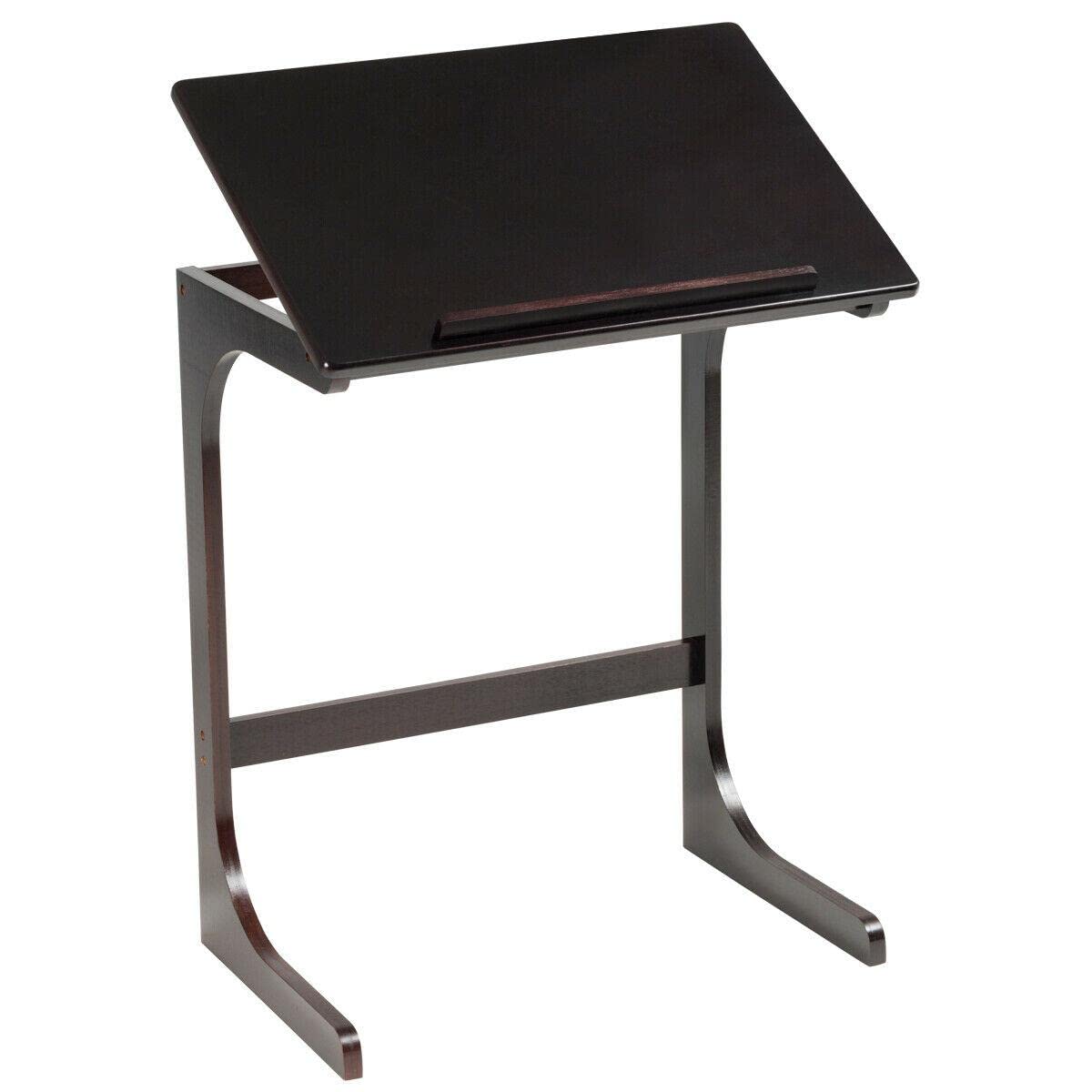 Adjustable C-Shape TV Tray Table - Tilting Laptop Desk for Sofa, Couch & Bed - Multi-Functional End Table for Home Office, Dining & Gaming - Portable Standing Desk for Work & Study