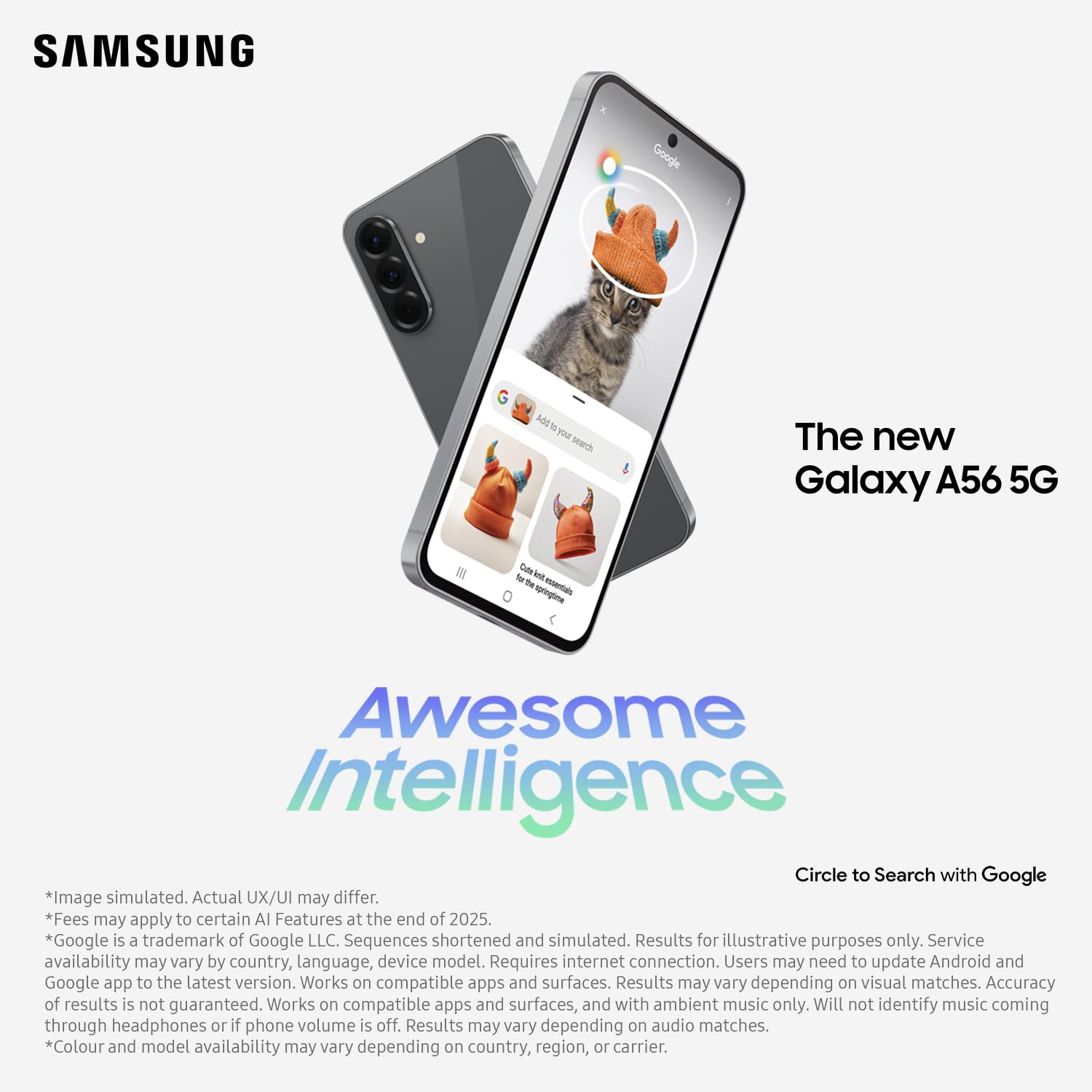 SAMSUNG Galaxy A56 5G Smartphone - 128GB Storage, 12MP UltraWide Camera, Long Battery Life with Super Fast Charging | Olive Green (AU Version) | Perfect for Travel Photography, Social Media & Daily Productivity