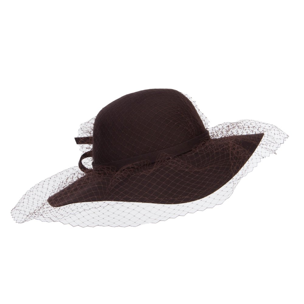 Wool Floppy Hat with Net - Stylish Sun Protection for Outdoor