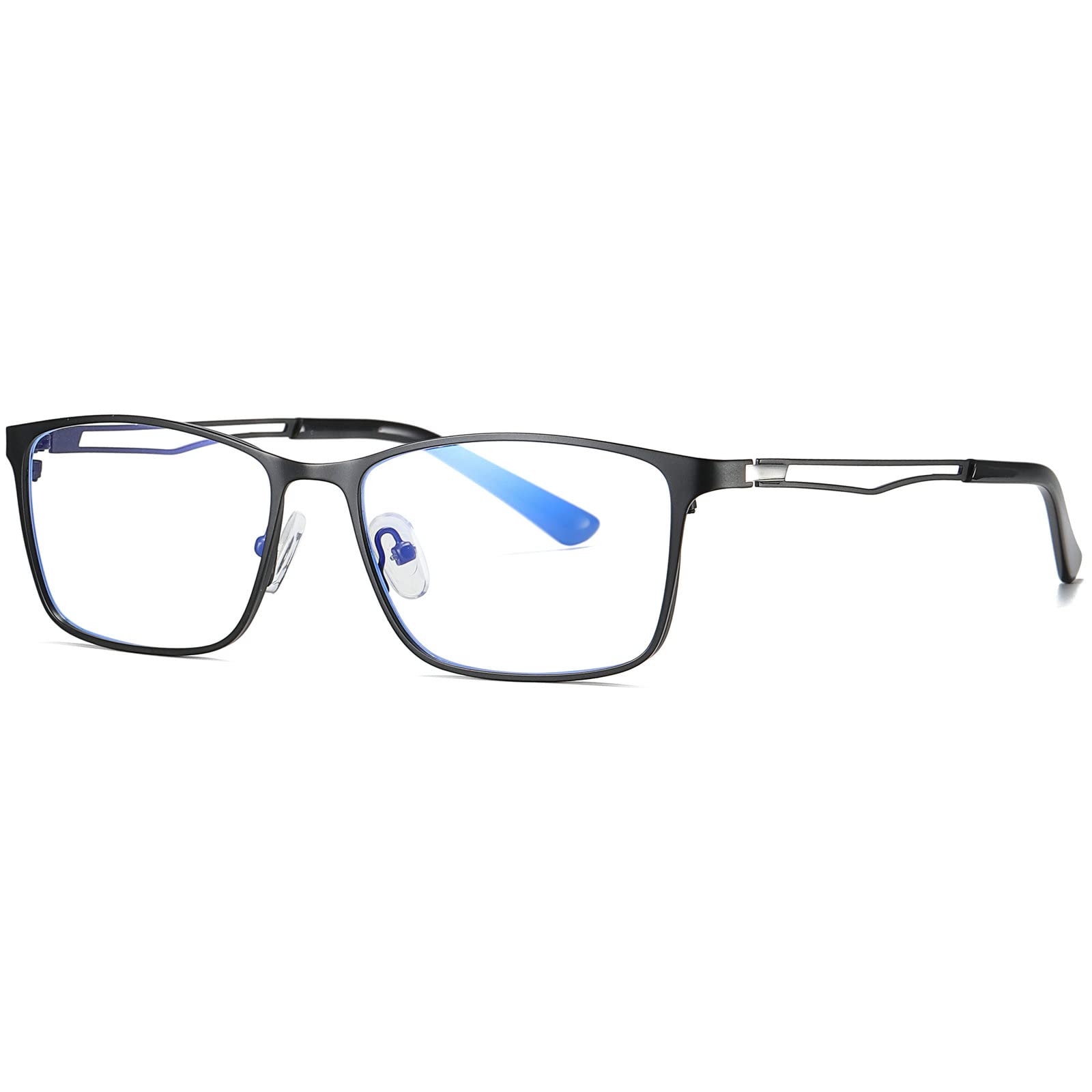 Blue Light Blocking Reading Glasses for Men & Women - Anti Glare Computer Glasses with Spring Hinge & Metal Frame - Perfect for Office Work, Screen Time & Night Reading