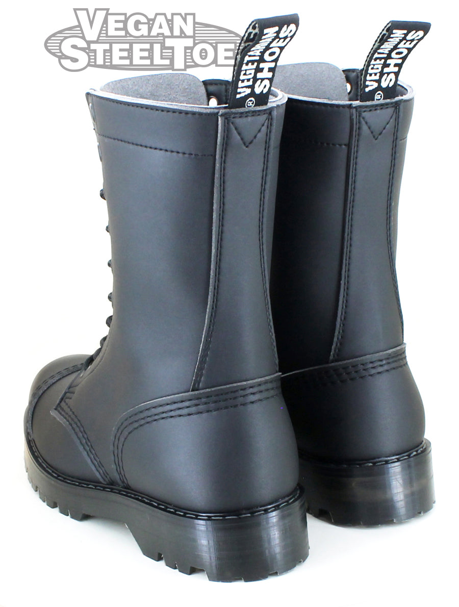 Vegan Leather 10 Eyelet Combat Boots for Men & Women - Sustainable & Cruelty-Free - Perfect for Punk, Goth & Everyday Fashion