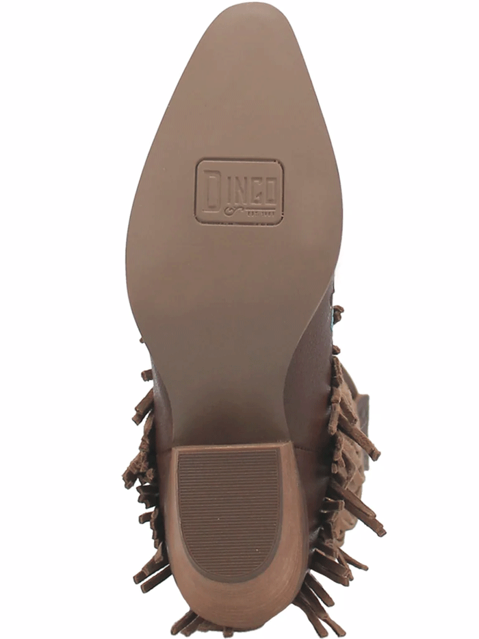 Dingo DI737 Women's Gypsy Leather Boots - Brown Cowboy Boots for Western Fashion & Country Dancing