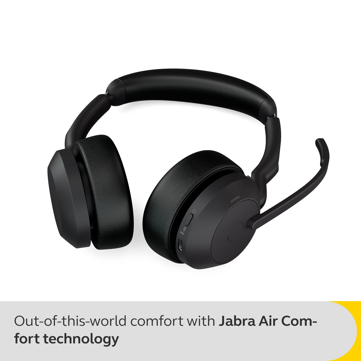 Jabra Evolve2 55 Wireless Stereo Headset with Active Noise Cancelling (ANC), Air Comfort Technology & Noise-Cancelling Microphones - Compatible with Zoom, Google Meet & UC Platforms - Black - Perfect for Remote Work, Online Meetings & Office Use