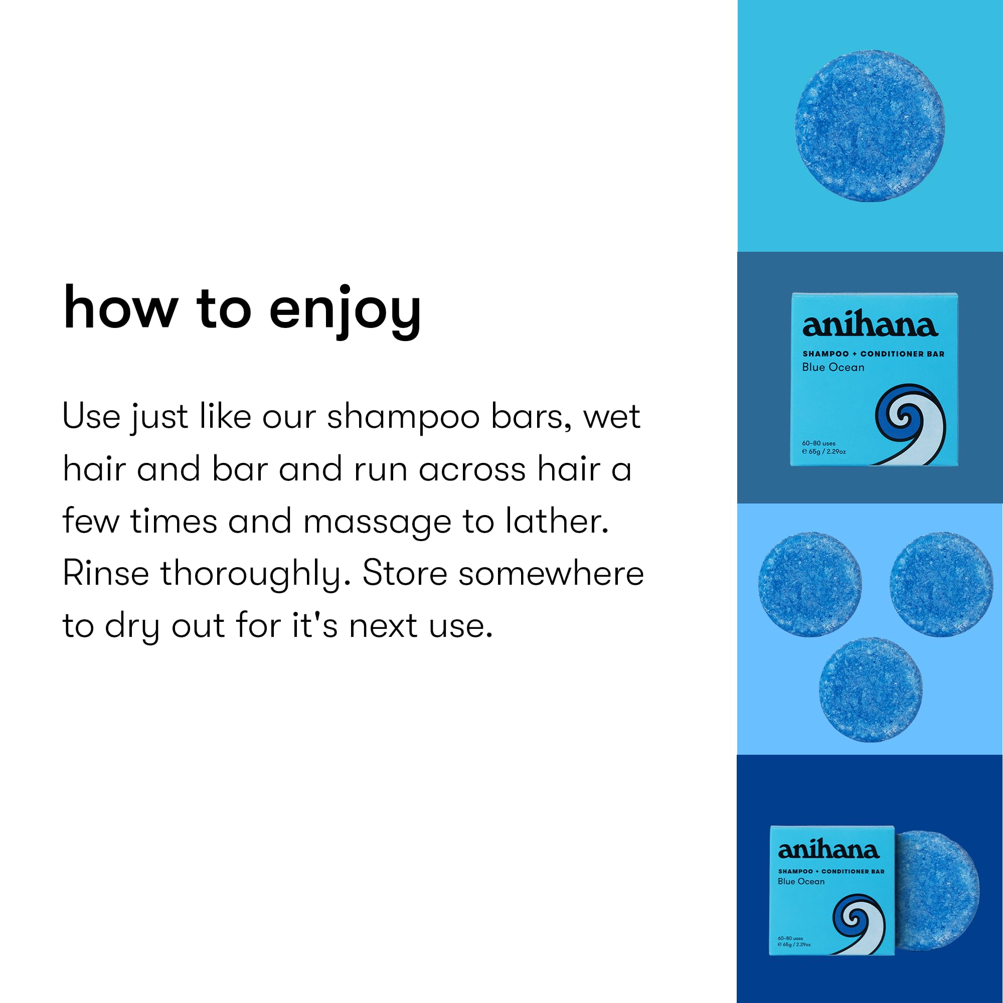 ANIHANA Shampoo & Conditioner Bar for Normal Hair - Natural, Purifying, Paraben-Free (2.29 oz) | Promotes Healthy Shine & Clean Scalp | Perfect for Travel, Gym & Eco-Friendly Bathroom Routine