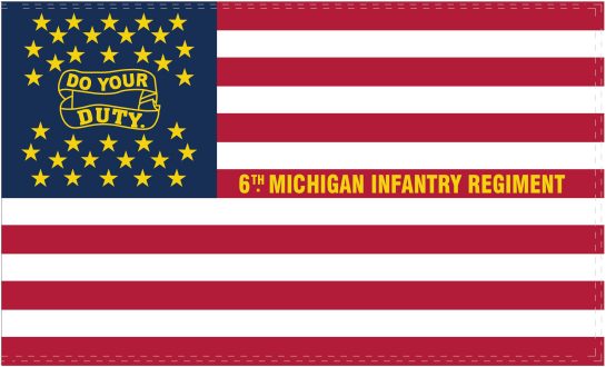 6th Michigan 'Do Your Duty' Union American Civil War Flag 1861 - 3'x5' Rough Tex 100D Heavy Duty Polyester - Perfect for Historical Reenactments, Patriotic Displays & Outdoor Decor