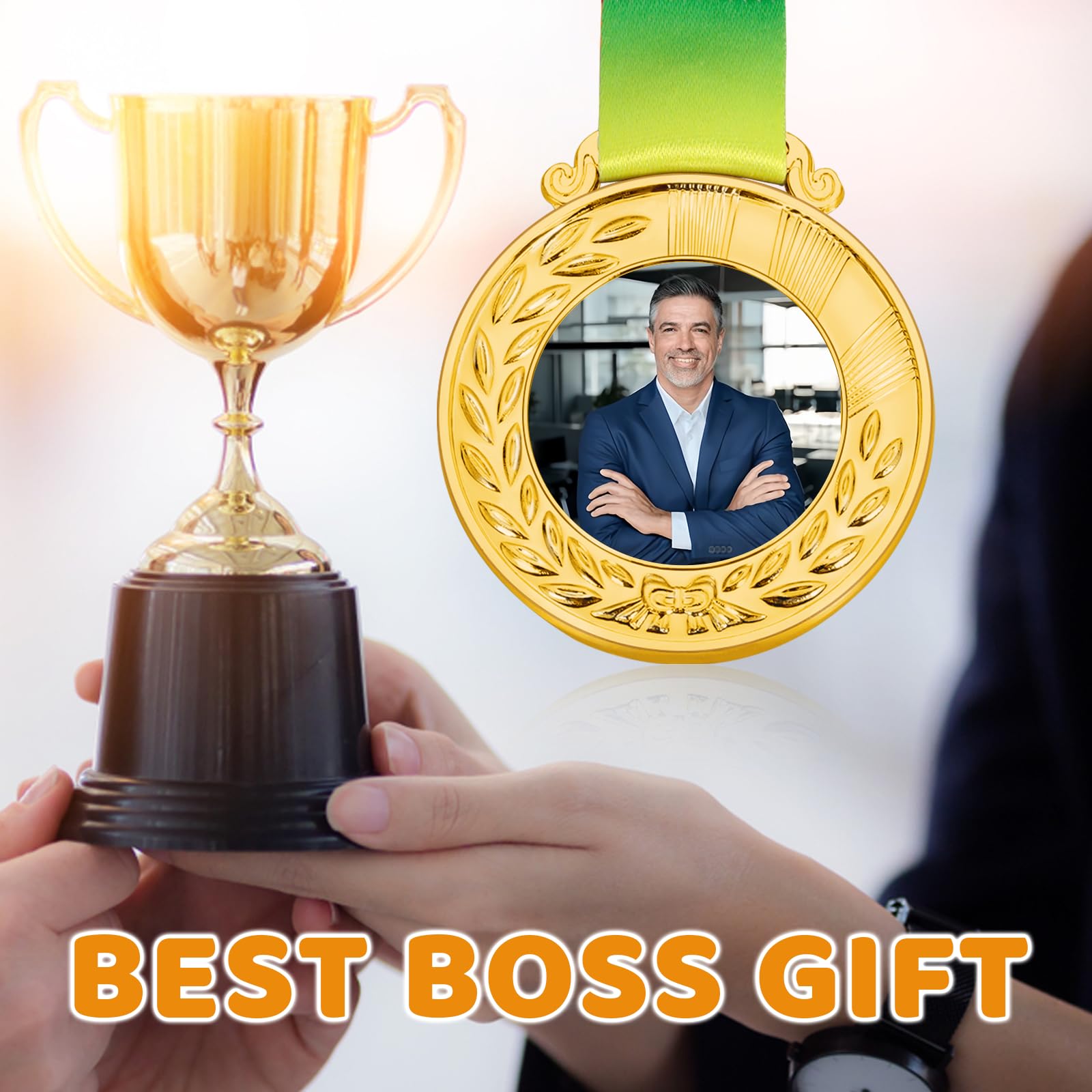 Funny Boss Day Gifts for Women & Men - Custom Gold Medals for Awards & Retirement