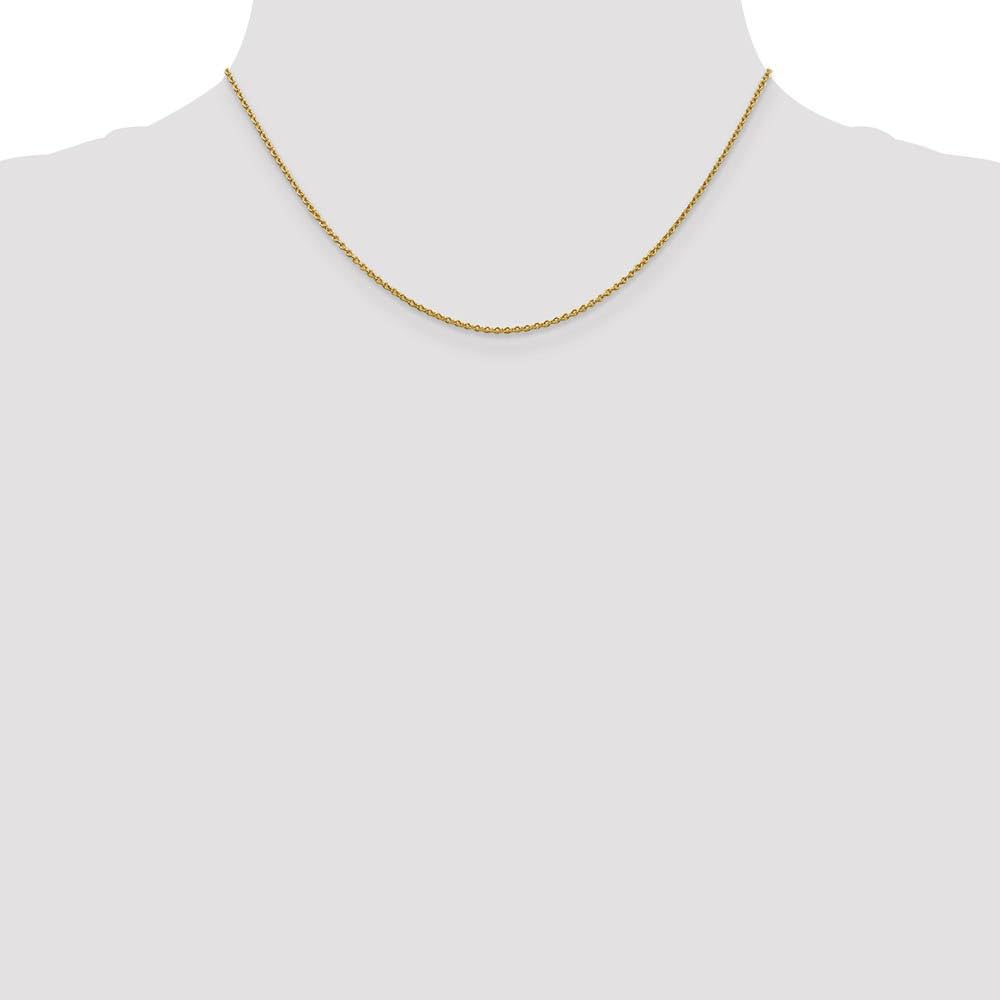 The Black Bow 1.4mm 14k Yellow Gold Solid Classic Cable Chain Necklace for Women - Perfect for Everyday Wear, Gifts, and Special Occasions