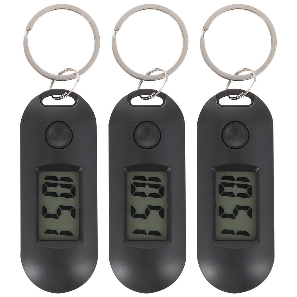 PACKOVE 3-Piece Digital Pocket Watch Keychain Set - Portable Hanging Plastic Watch with Key Ring - Perfect Gift for Nurses, Students & Collectors - Great for Time Management, Fashion Accessory & Special Occasions