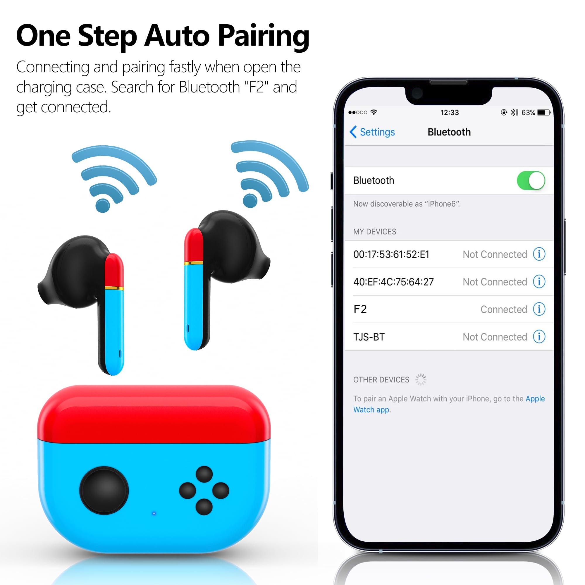 Wireless Earbuds Bluetooth 5.0 with Hi-Fi Stereo Sound & Built-in Mic - 35Hrs Playtime, Comfort Fit In-Ear Headphones with Charging Case for iPhone & Android - Perfect for Sports, Workouts, Commuting & Office Use
