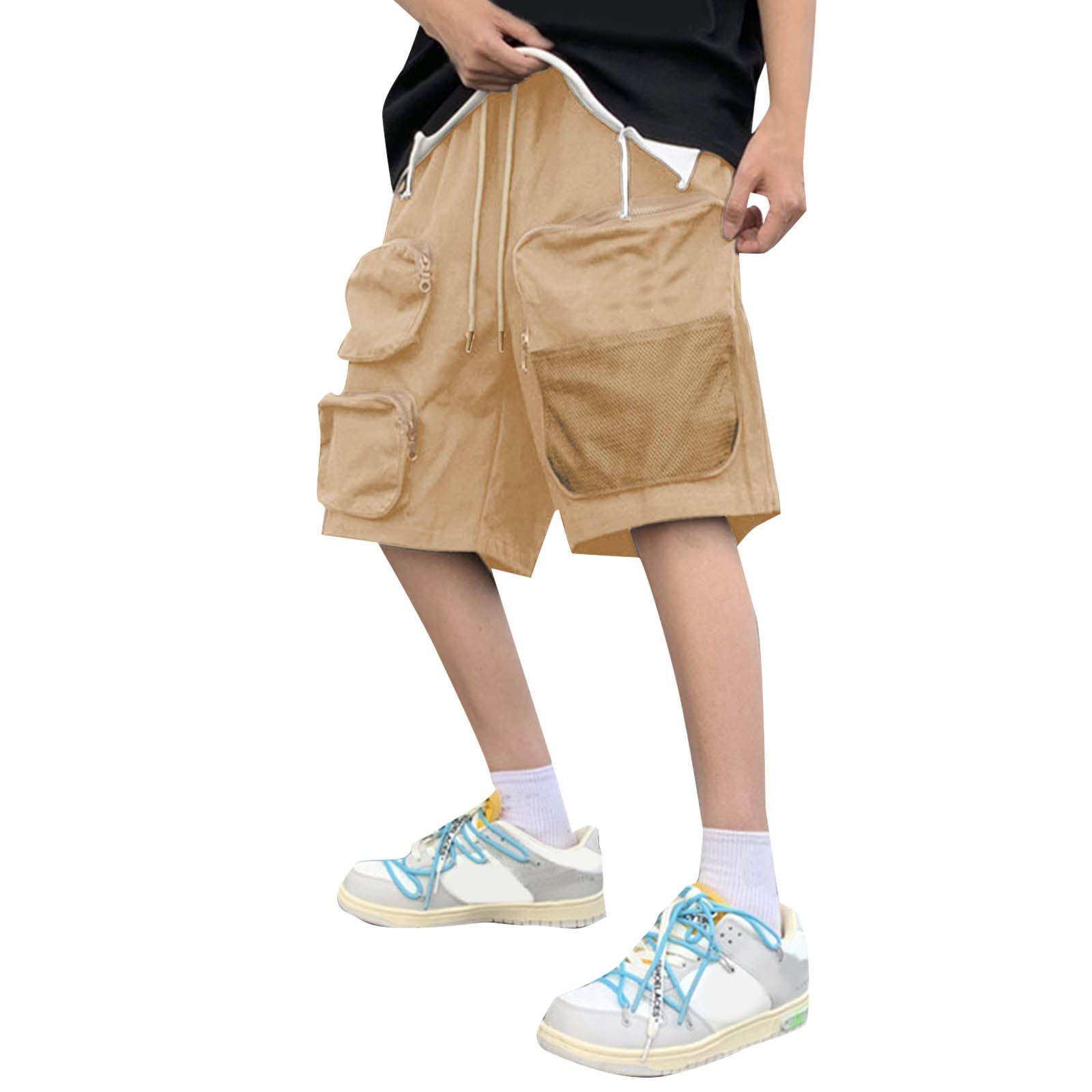 **LindoMaker Men's Casual Summer Cotton Shorts - Big & Tall Breathable Hiking Shorts for Sports, Fitness & Outdoor Activities**    **Usage Scenarios:** Perfect for hiking, gym workouts, running, camping, and everyday casual wear.