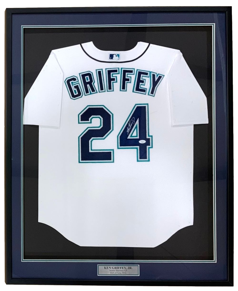 Authentic Ken Griffey Jr. Signed Seattle Mariners Nike Baseball Jersey with JSA Hologram - Framed Memorabilia for Sports Collectors & Man Cave Decor
