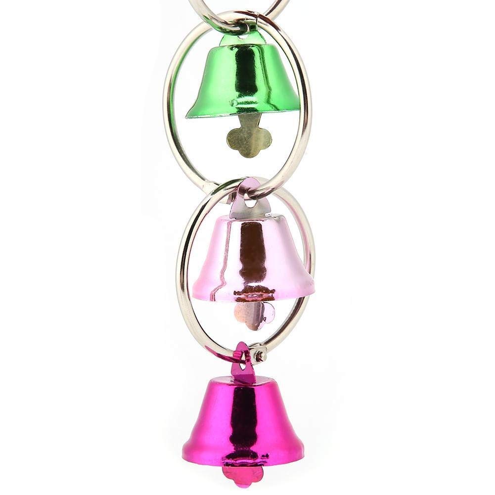 Colorful Hanging Bell Chew Toy for Parrots, Macaws & Pet Birds - Interactive Bird Toy with Bells & Strings - Durable Chewing & Play Activity for African Greys, Cockatoos, Amazons (Great for Cage Enrichment & Mental Stimulation)