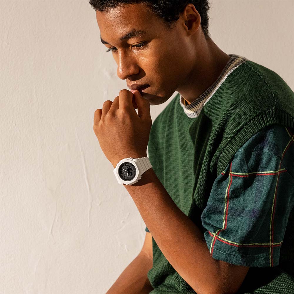 G Shock GA2100-7A Carbon Core Guard 'CasiOak' Analog Digital Watch - Rugged Sports & Outdoor Adventure Timepiece
