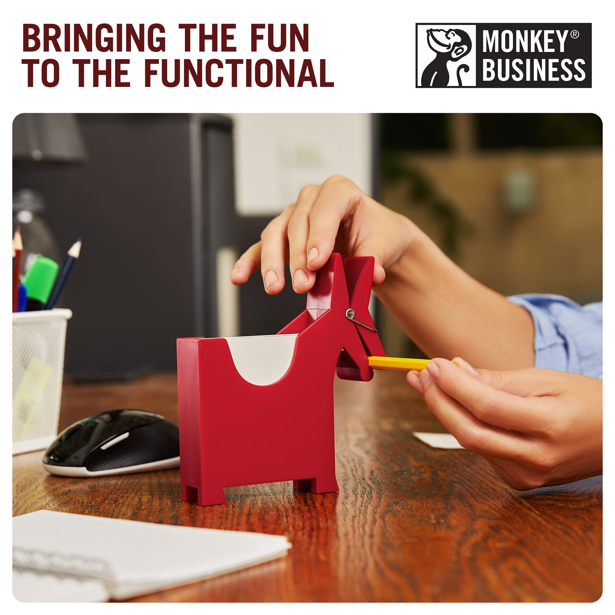 Morris the Donkey Desktop Memo Holder - Cute Office Supplies & Funny Desk Decor for Sticky Notes | Perfect Desk Organizer for Home Office, Workstation & School | Adorable Donkey-Shaped Note Holder by Monkey Business