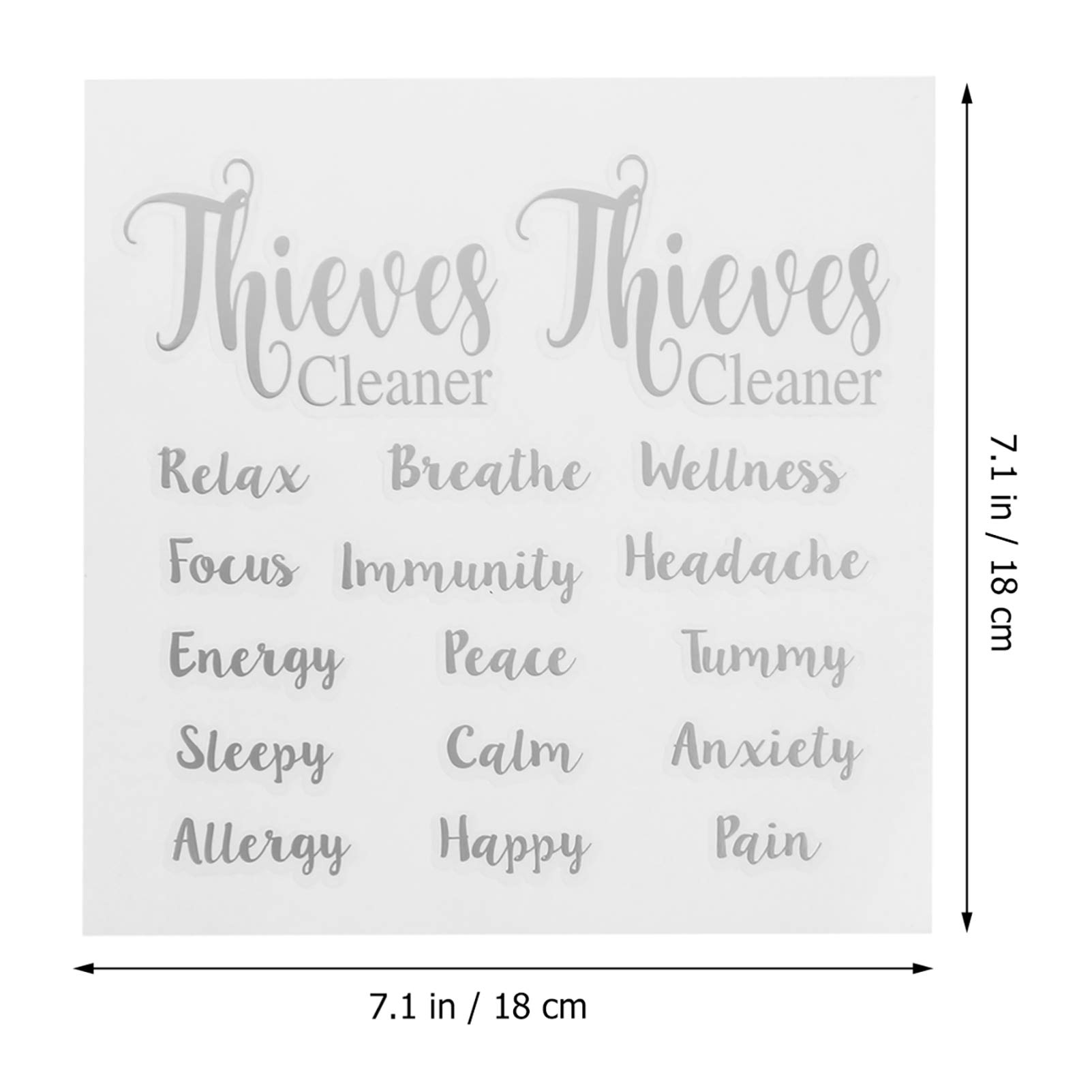 EXCLUZO 6-Pack Silver Essential Oil Stickers - Waterproof Cosmetic Labels for Perfume Bottles, Jars & Containers - Durable Letter Stickers for Organizing & Decorating (Perfect for Aromatherapy, DIY Projects & Home Organization)
