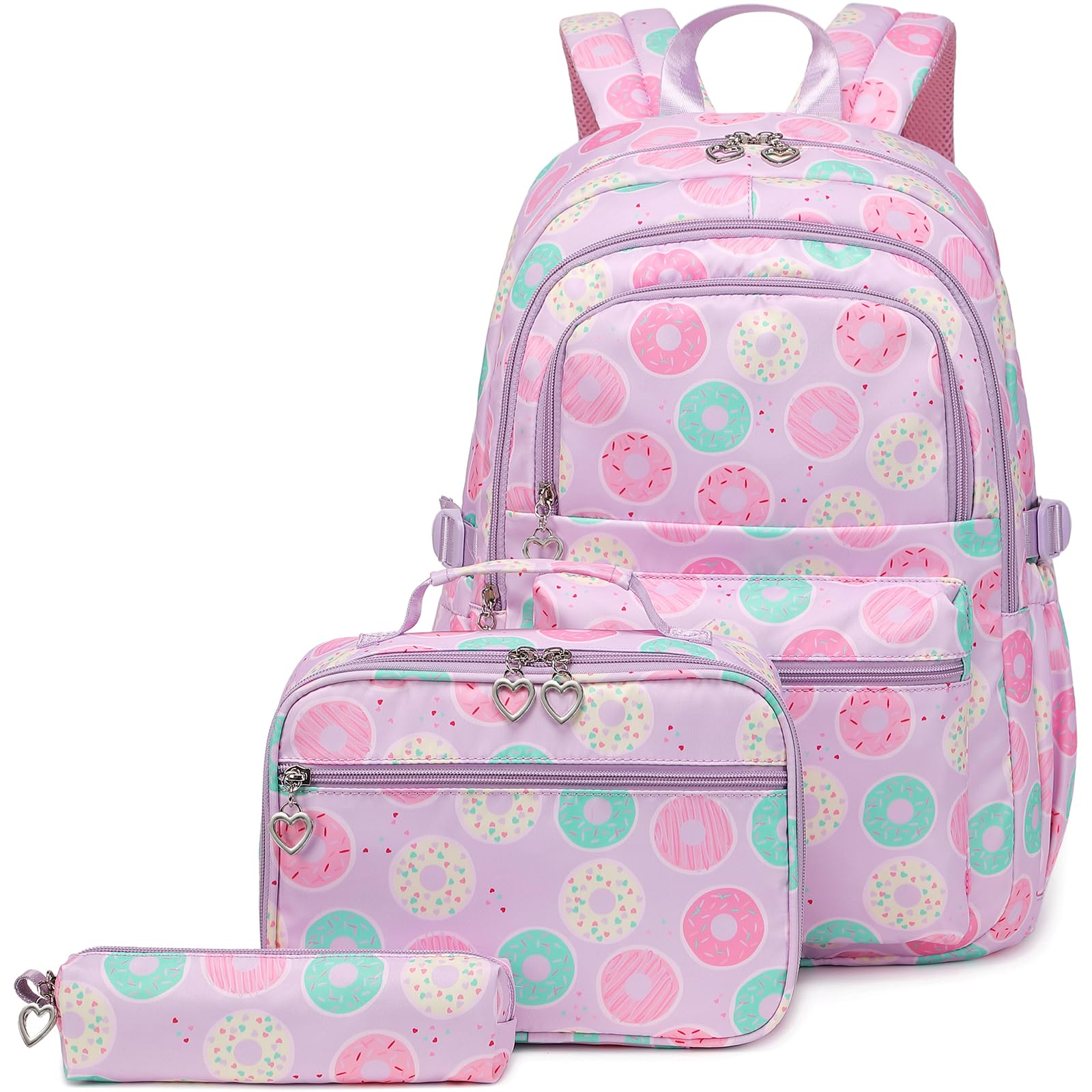 Createy Girls Backpack with Lunch Box - School Bag for Teens & Kids - Perfect for School & Travel