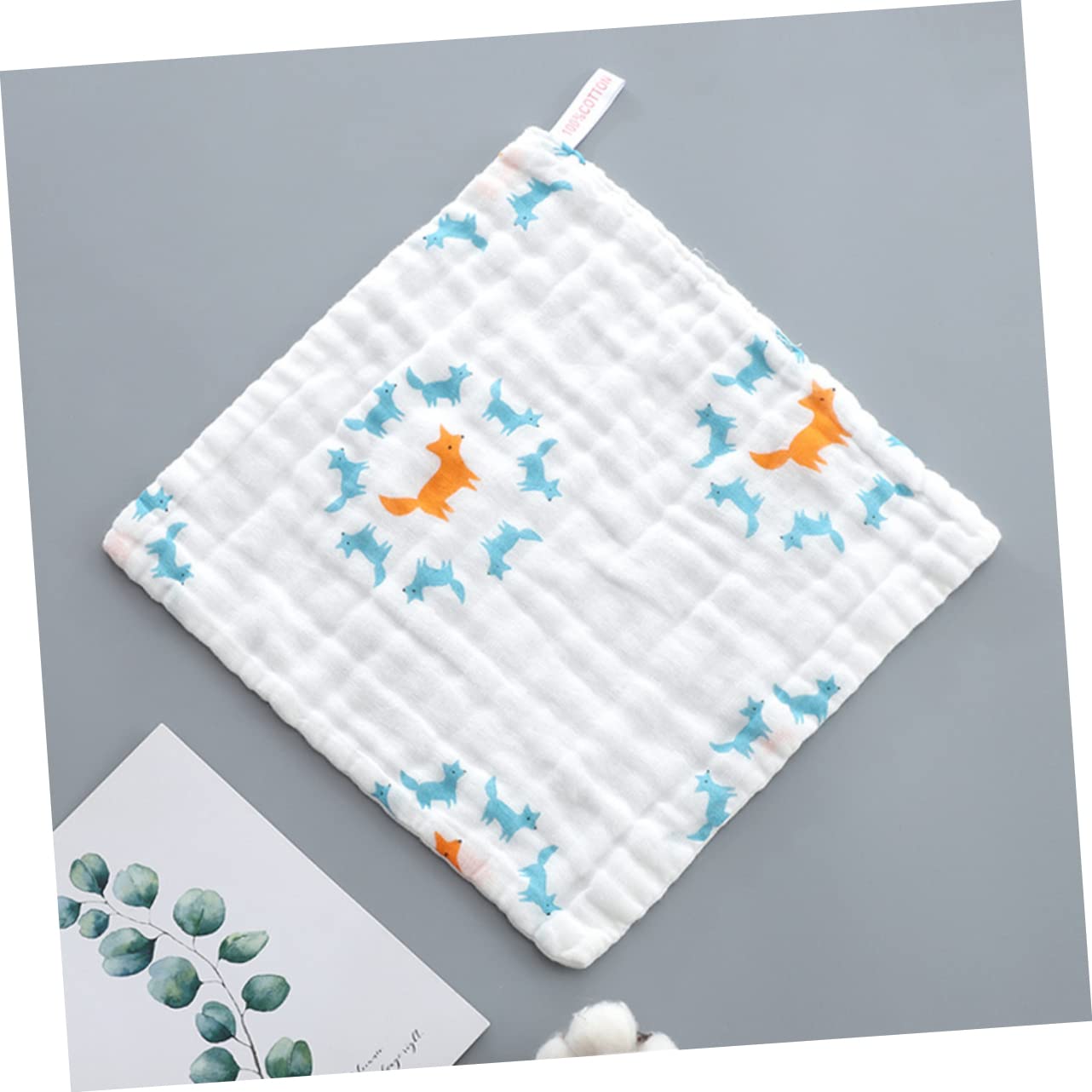UPKOCH 6-Pack Premium Square Towels - Soft Absorbent Muslin Baby Washcloths & Bibs Set for Newborns, Infants - Perfect for Feeding, Bathing, and Drool Protection