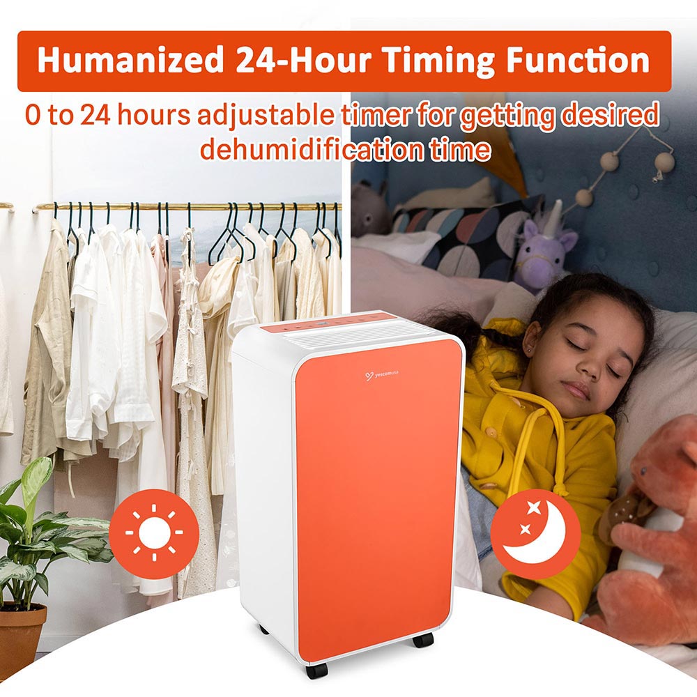 TheLAShop 24 Pint Quiet Dehumidifier with 2 Fan Speeds - Covers 2,700 sqft for Home, Basement, Bedroom & Office Moisture Control