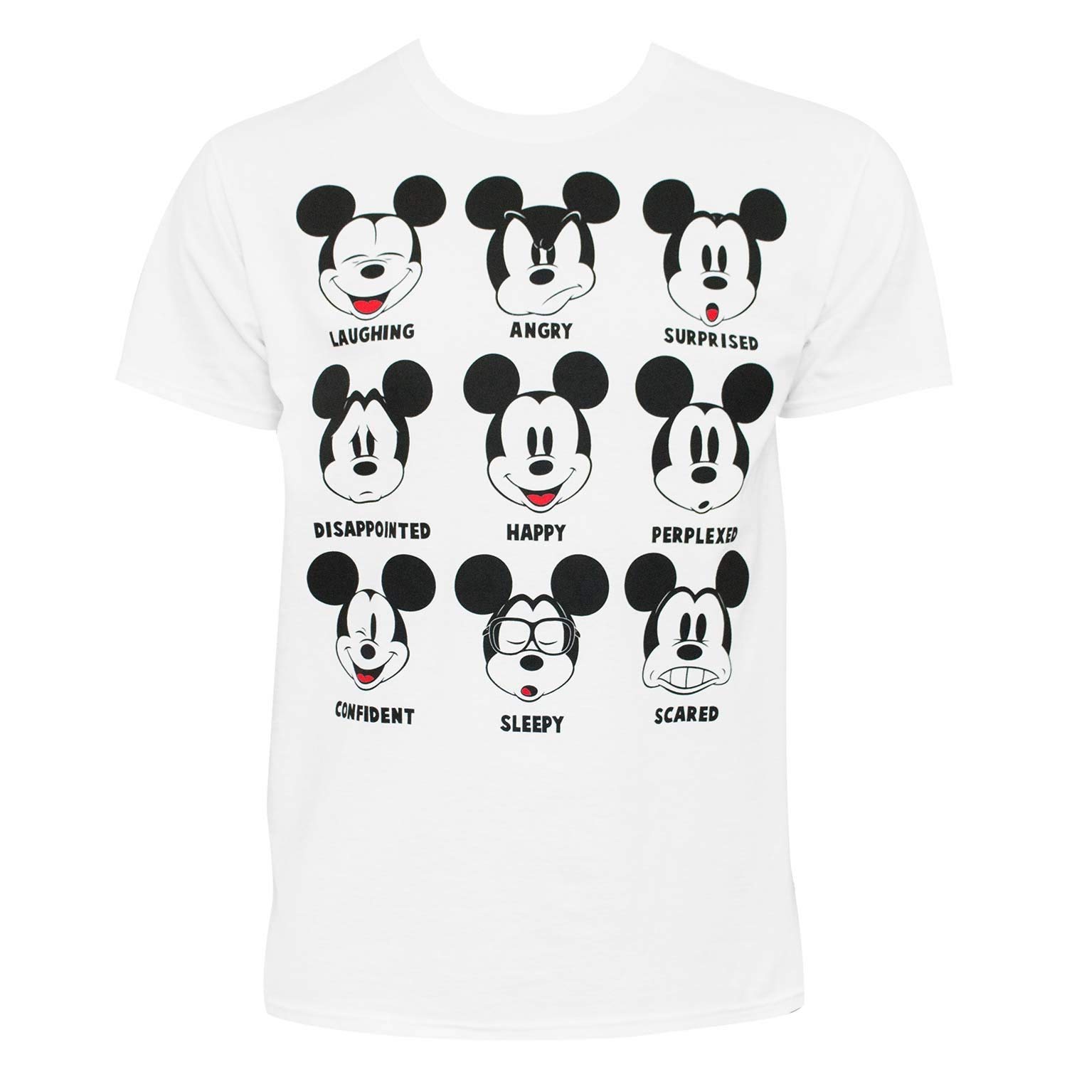 Disney Mickey Mouse Graphic T-Shirt for Men & Women - Soft Cotton Short Sleeve Tee with Fun Expressions - Perfect for Casual Wear, Disney Fans & Theme Park Outfits