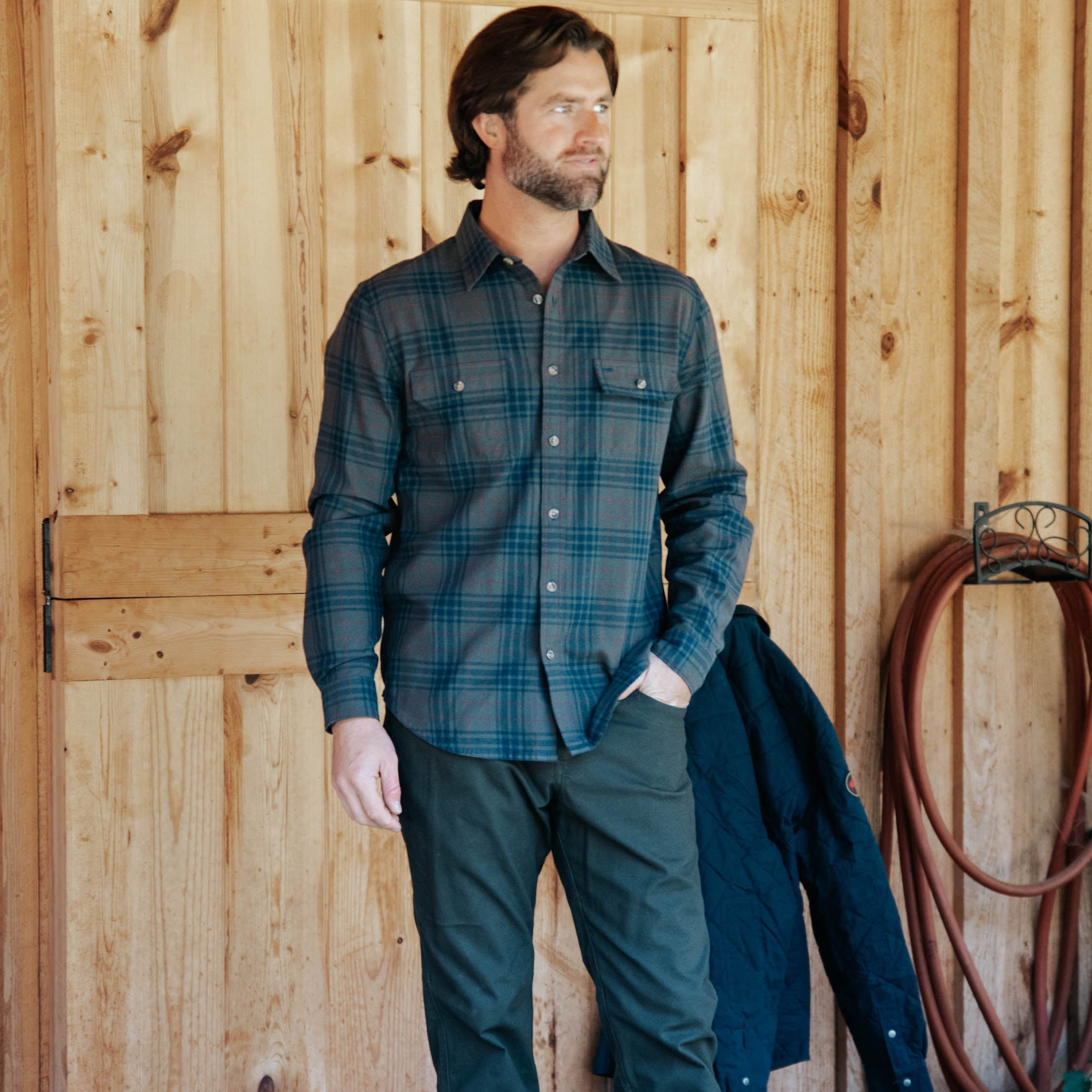 Men's Soft & Cozy Park Flannel Shirt - Warm Plaid Button-Up Shirt for Fall & Winter - Perfect for Camping, Hiking, and Outdoor Adventures