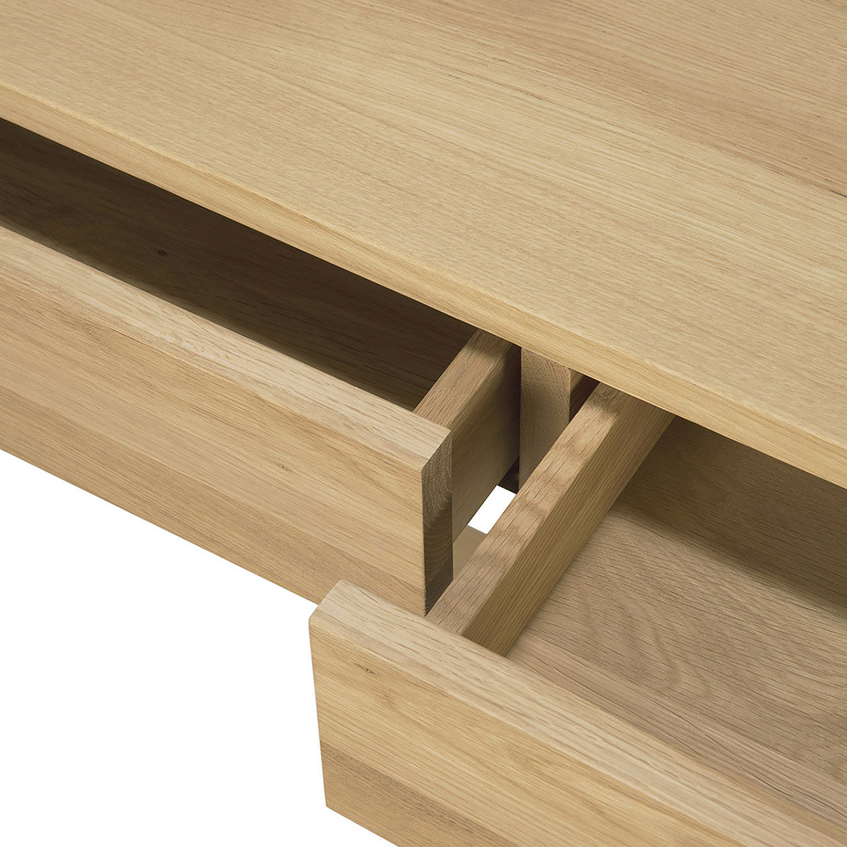 2 Drawer Wooden Desk with Frame - Modern Home Office Furniture for Study, Work & Writing | Space-Saving Design for Small Rooms & Apartments