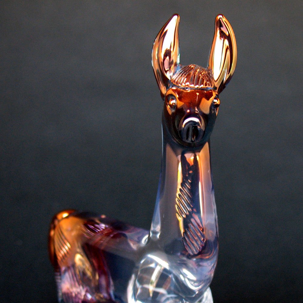 Handmade Blown Glass Llama Figurine - Unique Home Decor & Collectible Gift for Animal Lovers - Perfect for Bookshelf, Office Desk, and Living Room Display