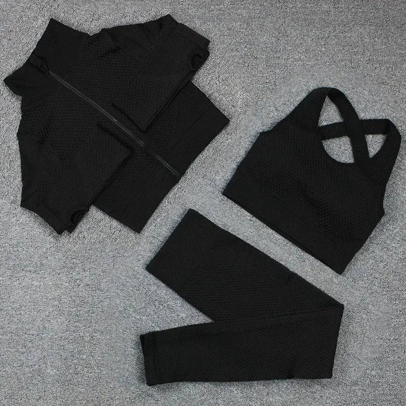 Seamless Long Sleeve Yoga Outfits for Women - 2 or 3 Piece Workout Sets | Gym, Running & Fitness Clothes | Perfect for Yoga, Pilates & Active Lifestyles