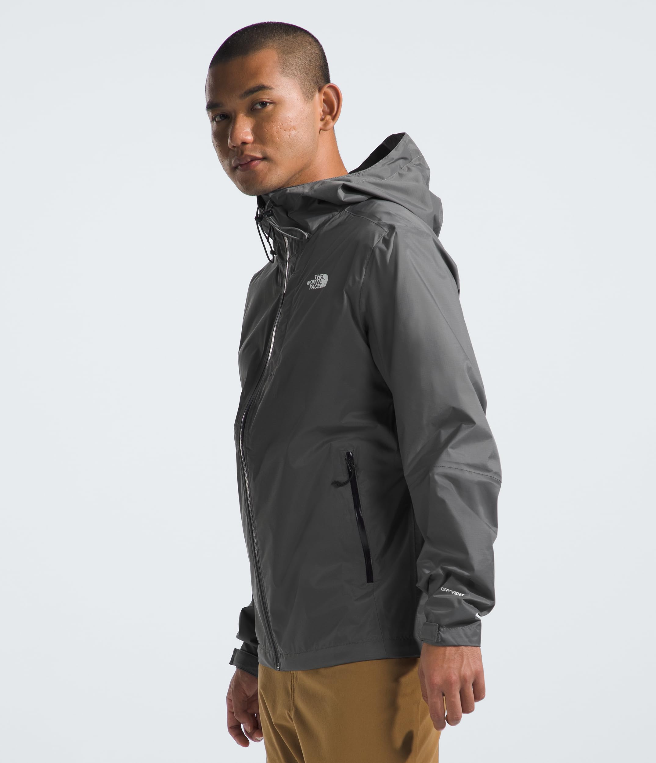 THE NORTH FACE Men's Alta Vista Waterproof Hiking Jacket - Windproof Outdoor Shell, Smoked Pearl, Medium - Perfect for Camping, Trekking & Mountain Adventures