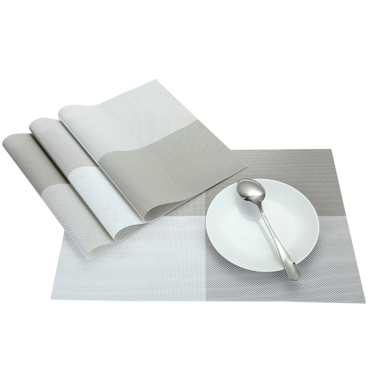 MookaiteDecor Set of 4 Heat-Resistant PVC Placemats & Coasters - Stain Proof, Washable Table Mats for Kitchen & Dining Room - Perfect for Everyday Meals, Dinner Parties & Home Decor