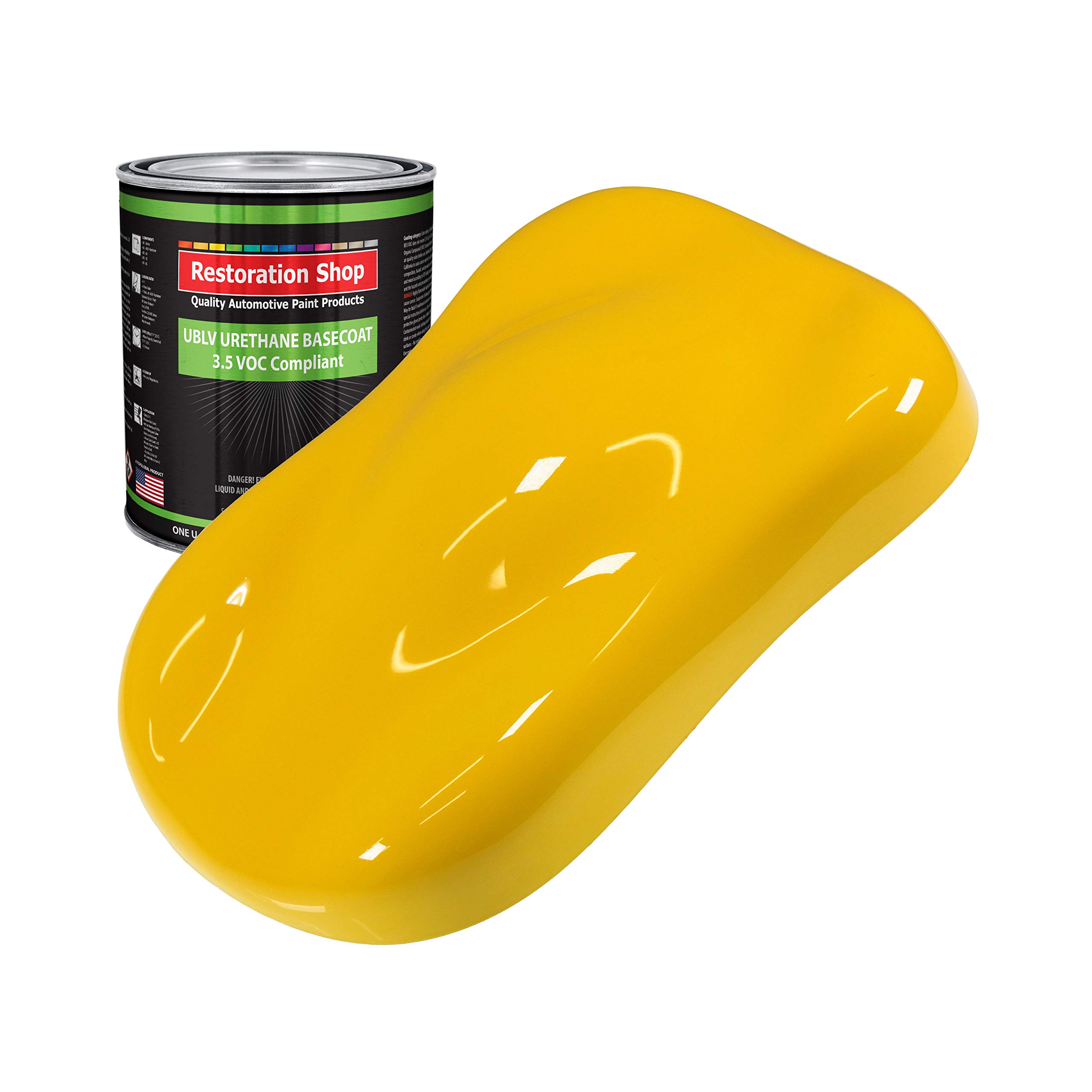 Viper Yellow Low VOC Urethane Basecoat Auto Paint - Professional High Gloss Automotive Refinish Coating for Cars & Trucks - Perfect for Restoration Projects & Custom Paint Jobs