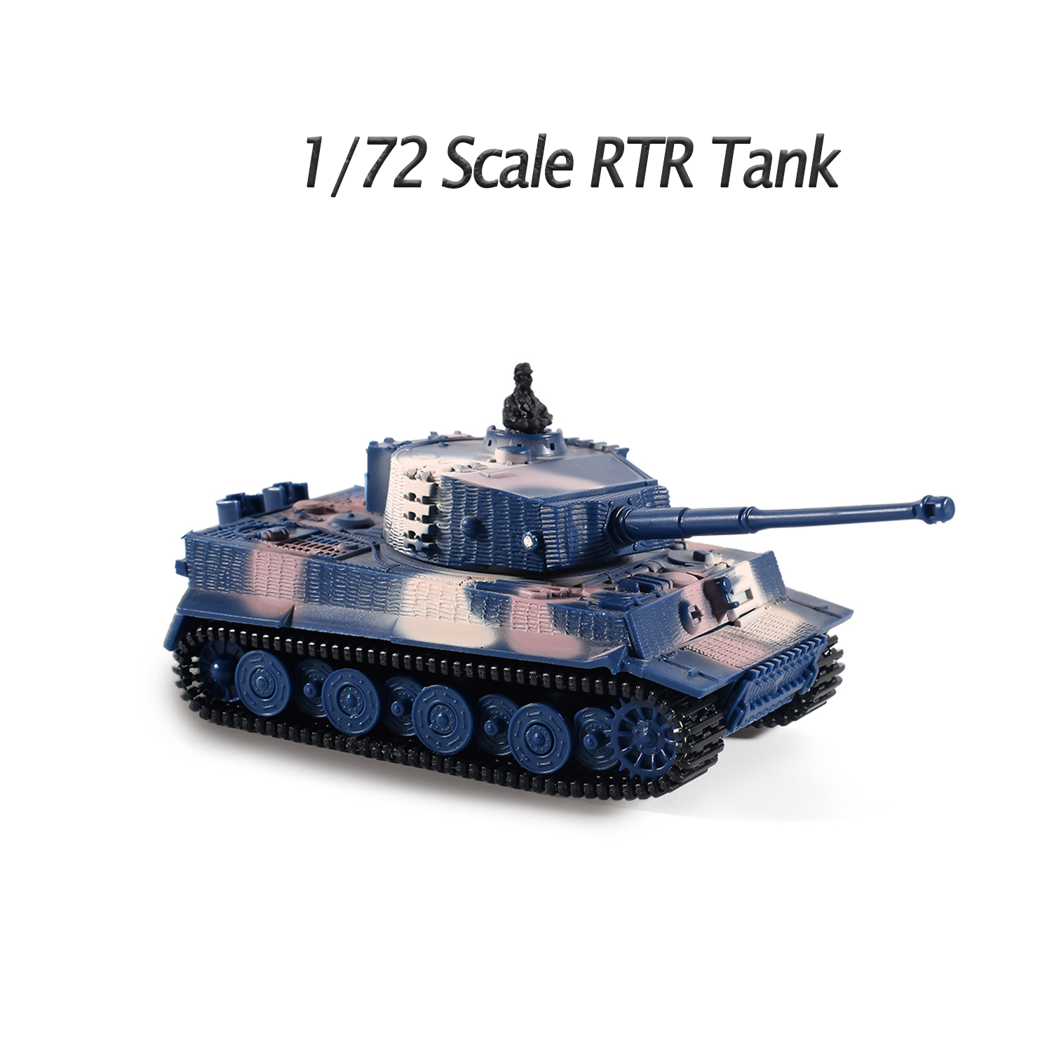 1/72 Scale German Tiger RC Tank - Remote Control Mini Panzer RTR Military Vehicle Model with 360° Rotating Turret & Realistic Sound Effects | Collectible Toy Tank for Adults & Kids | Battlefield Scenes, Military Displays & Indoor Racing