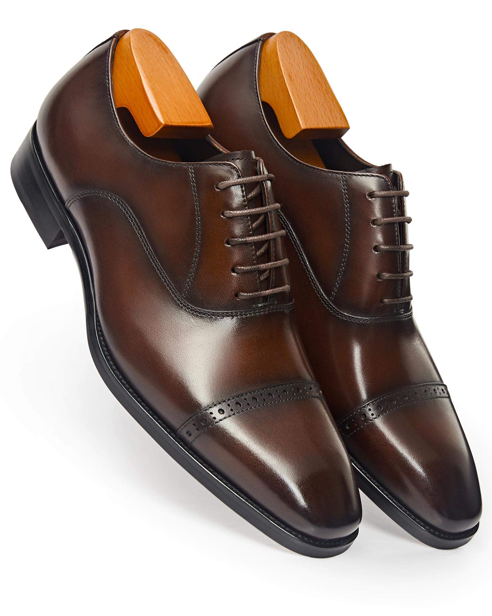 Men's Oxford Formal Dress Shoes - Genuine Leather Comfortable Business Shoes for Office, Wedding & Special Occasions