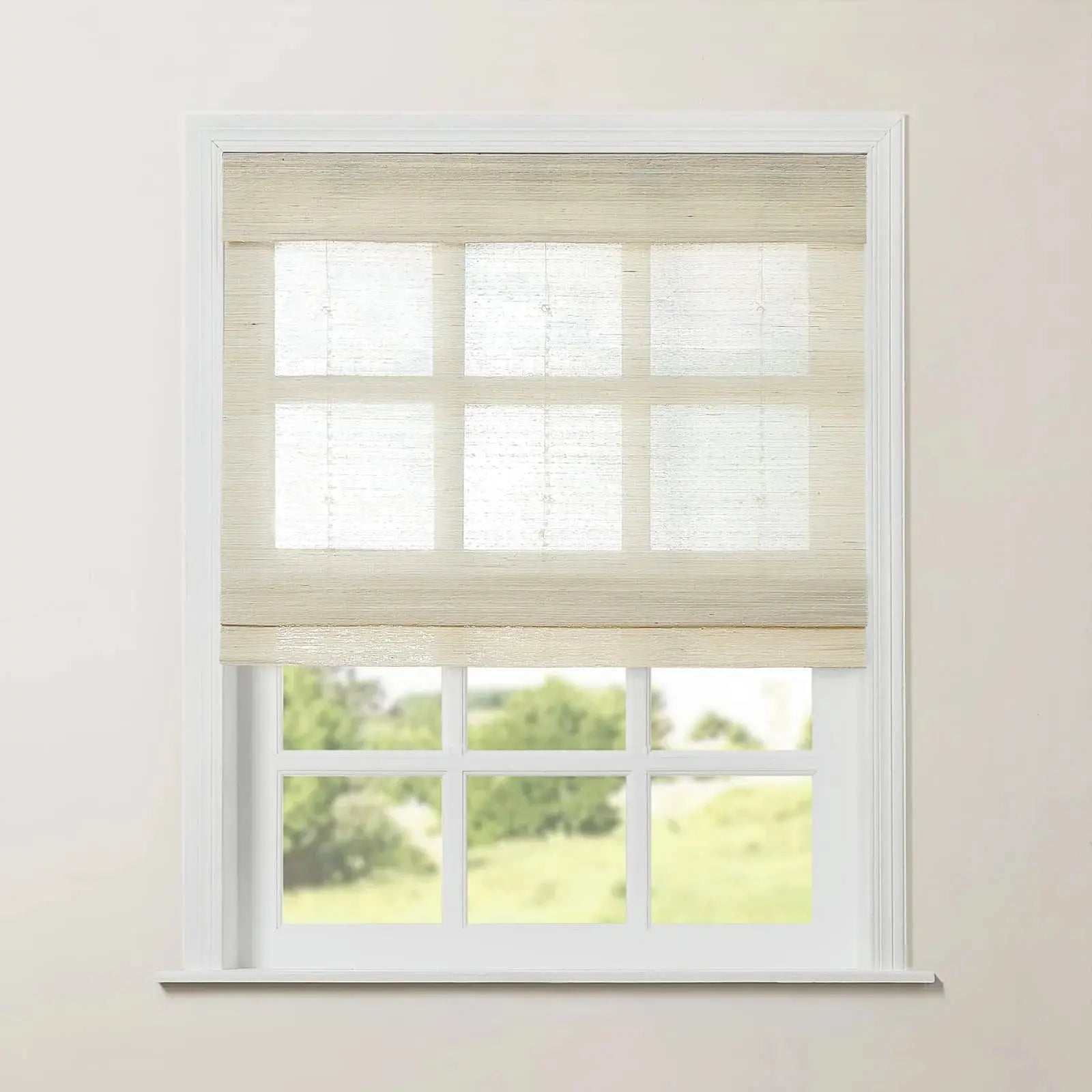 Rae Natural Ramie Jute Woven Wood Window Shades - Series M | Eco-Friendly Bamboo Blinds for Living Room, Bedroom & Office | Light Filtering & UV Protection
